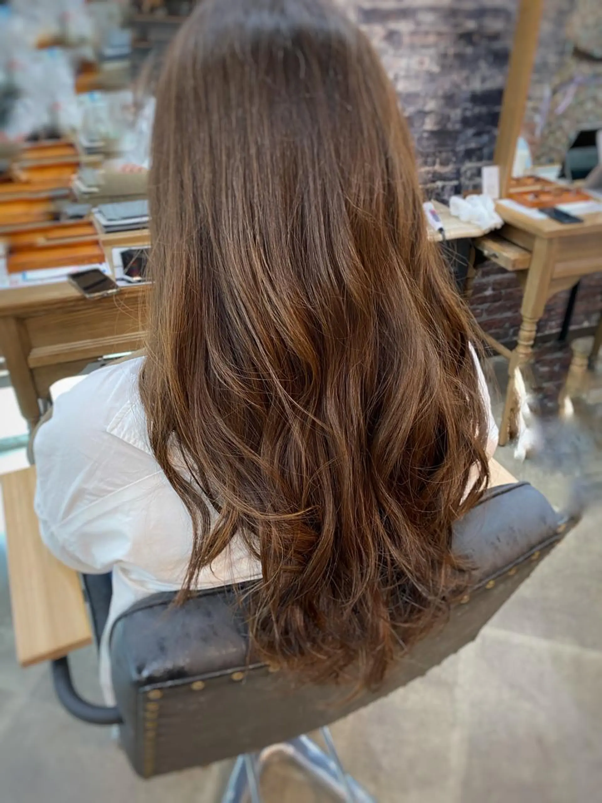 ロング カラー ヘアアレンジ ベージュカラー ハイライトカラー ハイライト たなか ちあきのヘアスタイル