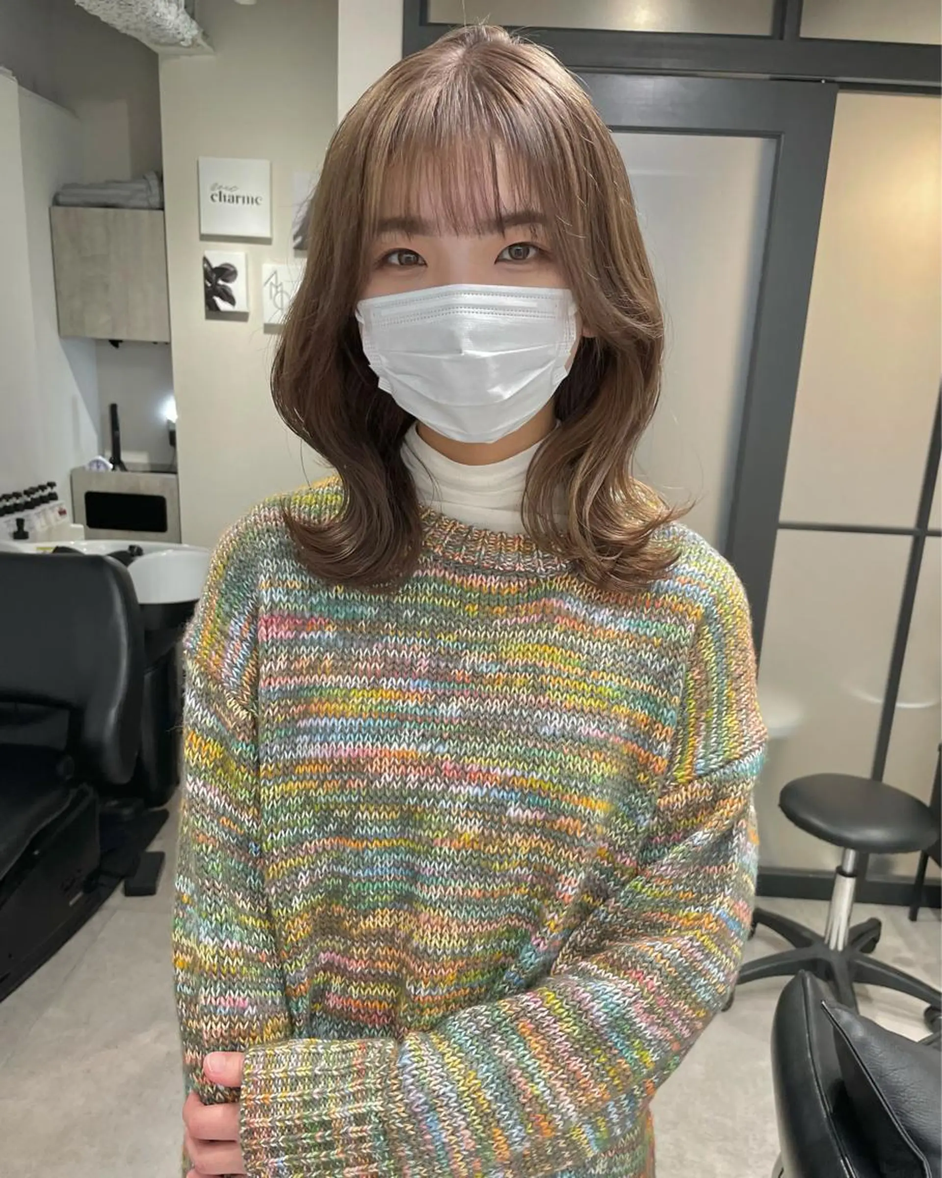 ミディアム ヘアカラー 🌸インナーカラー 🌸藤井春華のヘアスタイル