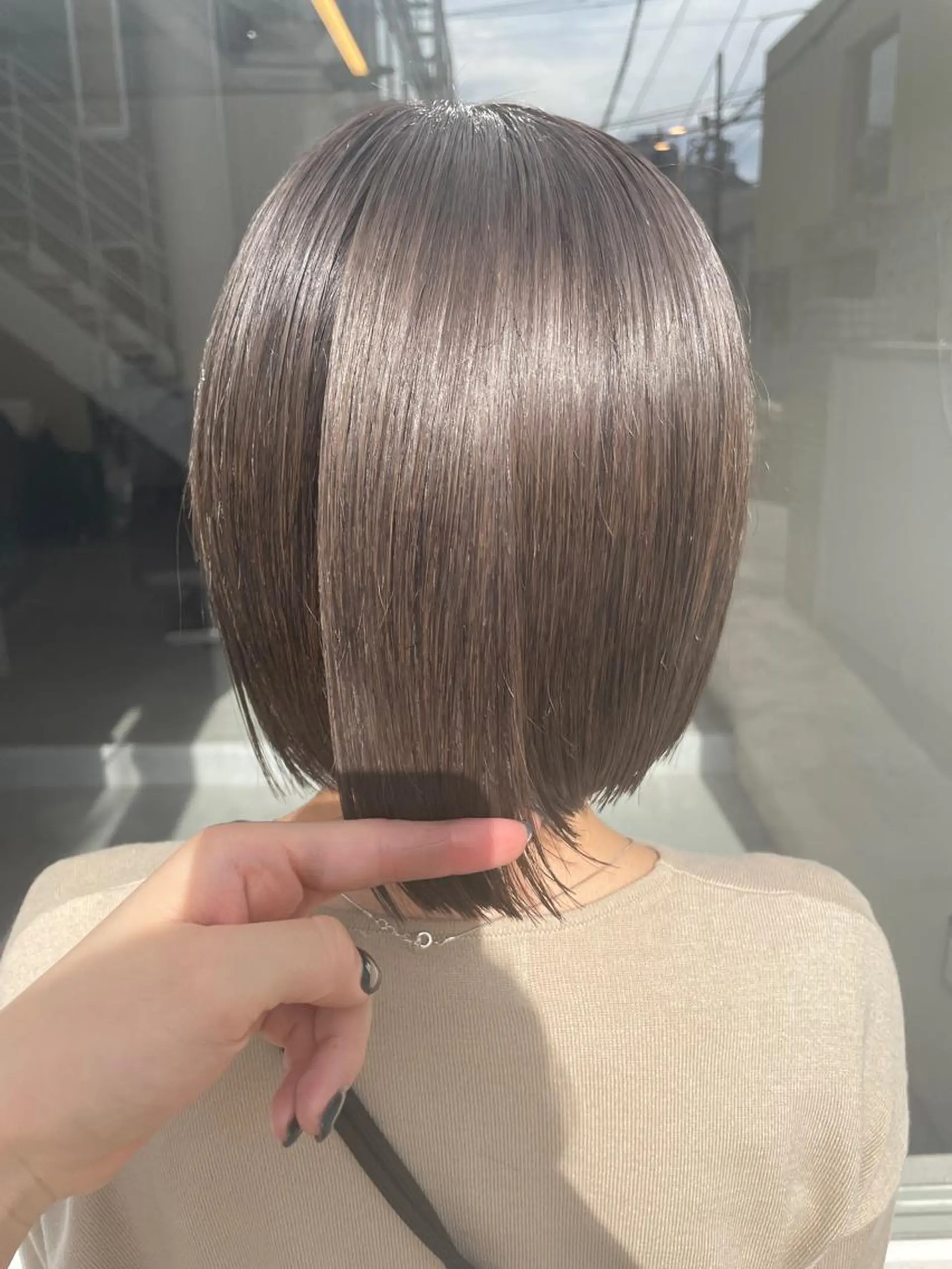 ミディアム カラー グレージュ 韓国風ヘア 💎韓国風レイヤー /ボブ💎Namiのヘアスタイル