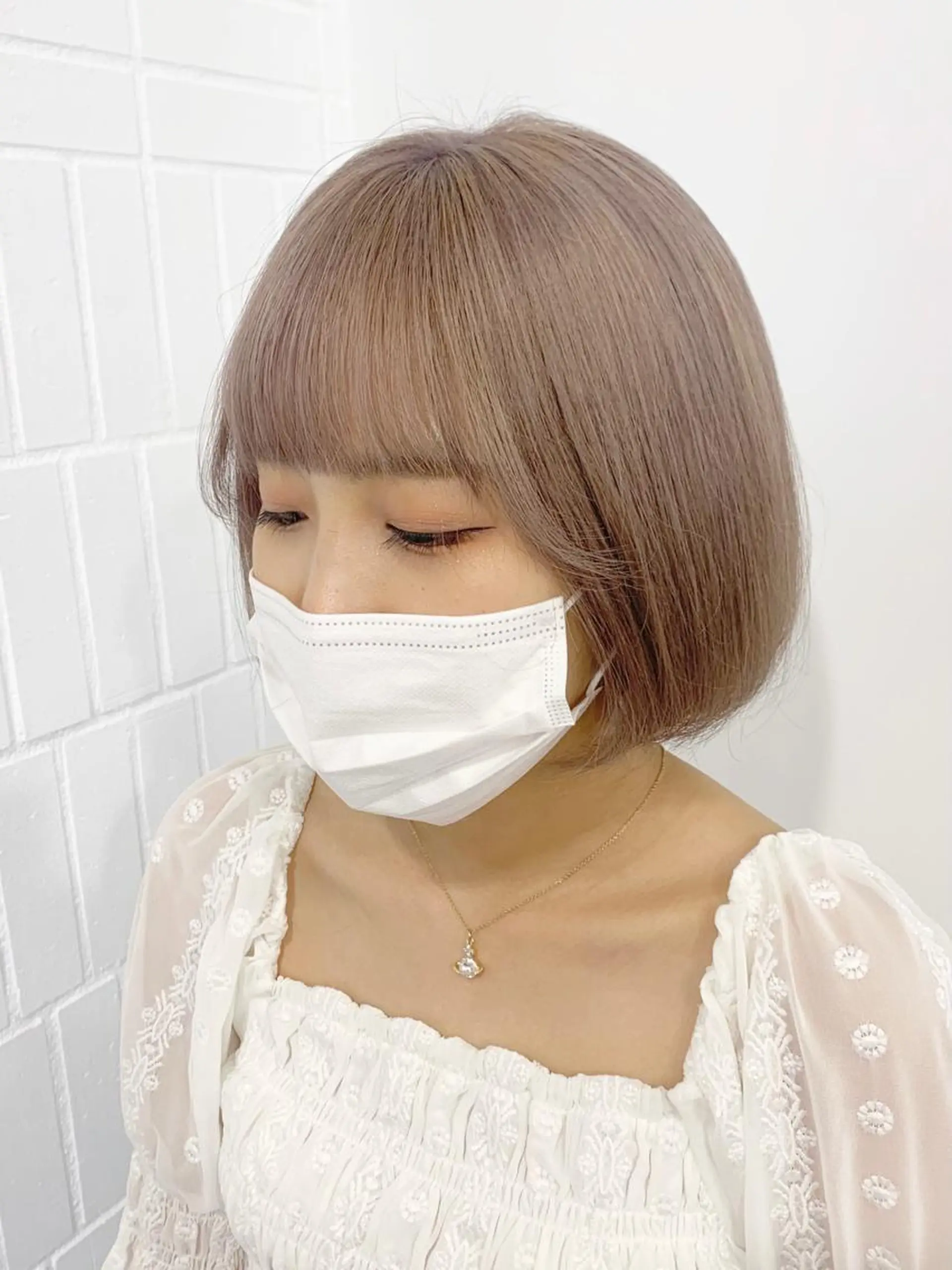 ミディアム カラー ヘアアレンジ グレージュ ミルクティーグレージュ 🍒暖色✖️レイヤー ／Haruna🍒のヘアスタイル