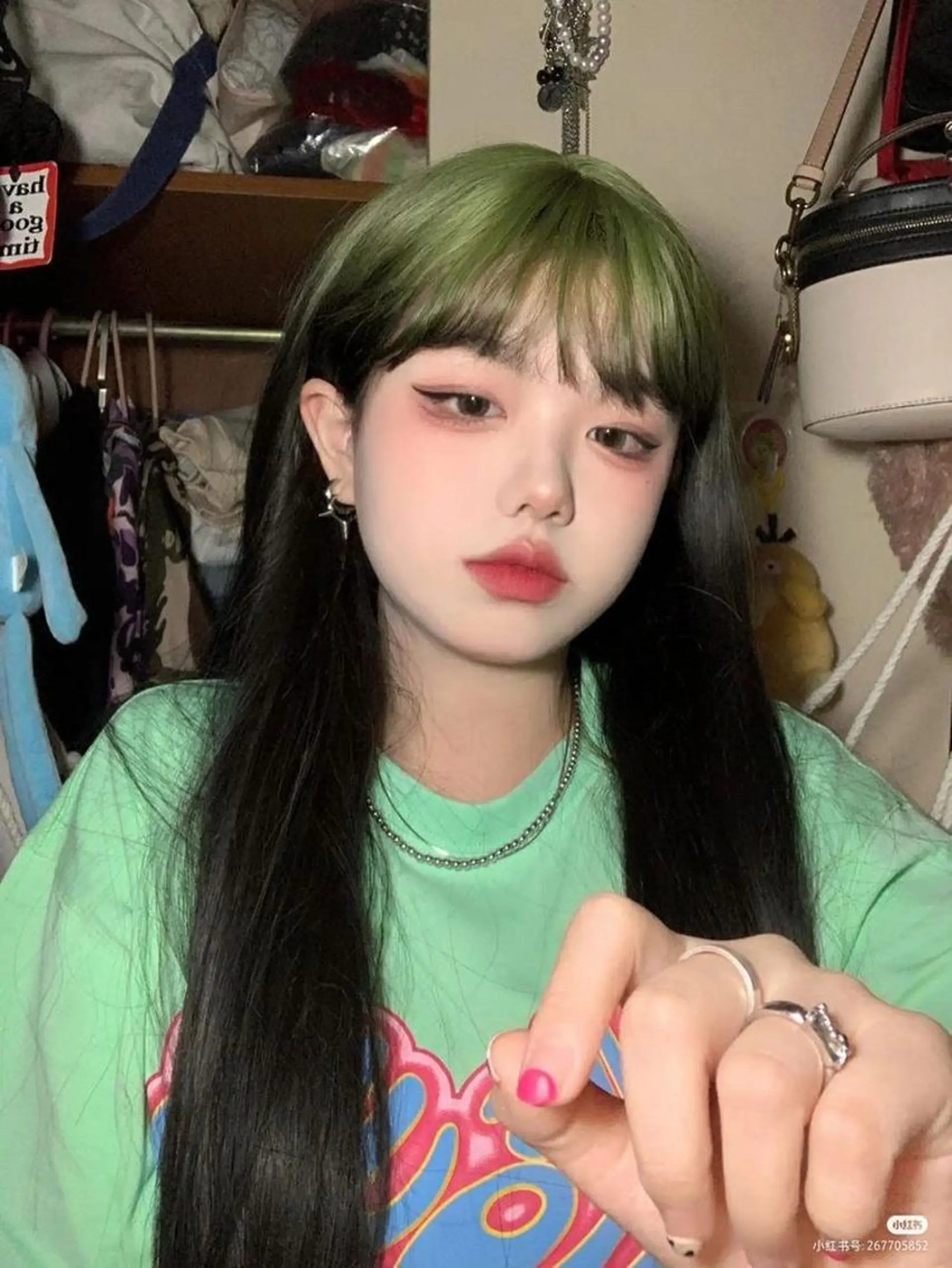 セミロング カラー デザインカラー Mizobe misakiのヘアスタイル