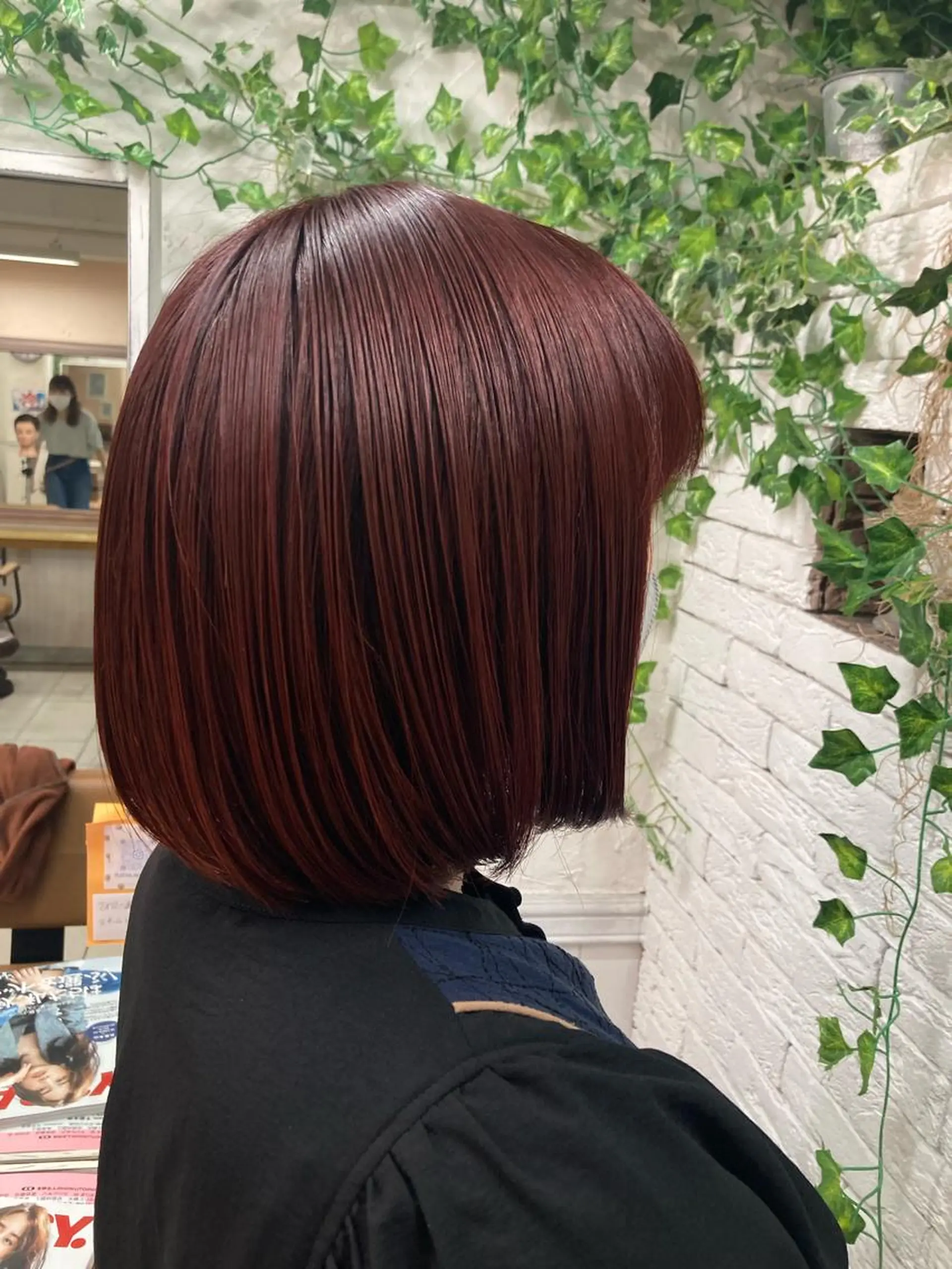 ショート カラー レッドカラー マカロン富田/本店 大門のヘアスタイル