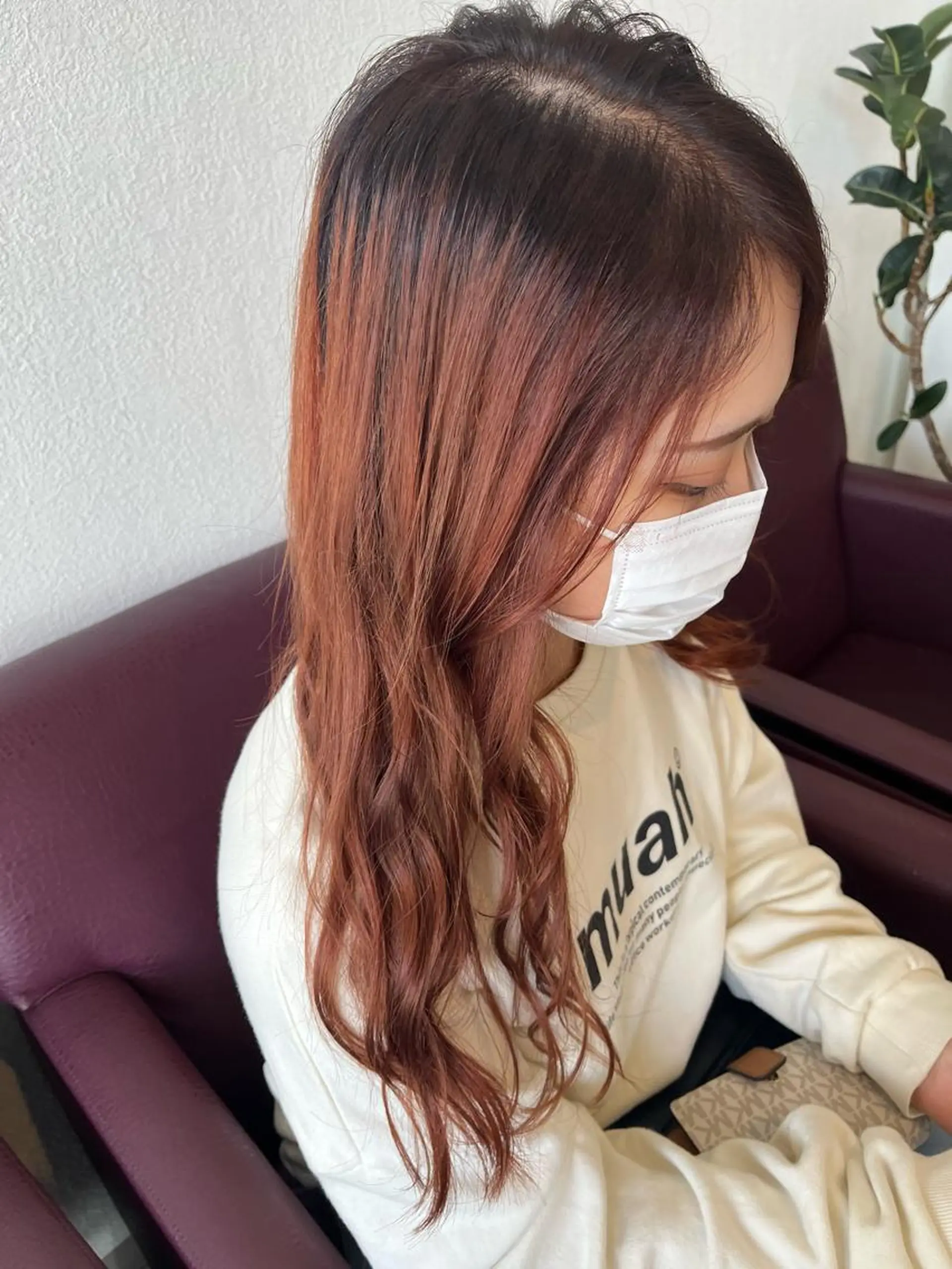 ロング カラー ベージュカラー ブリーチ オレンジ オレンジベージュ 個性派/ハイトーン ✨✨　稲吉菜々美のヘアスタイル