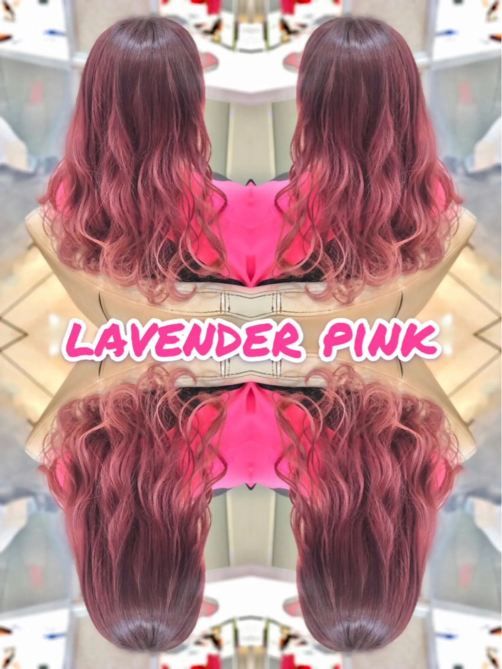 ロング カラー ブリーチ ケアブリーチ イルミナカラー ラベンダーカラー ラベンダーピンク カット ヘアカラー ヘアセット 永島 桜のヘアスタイル