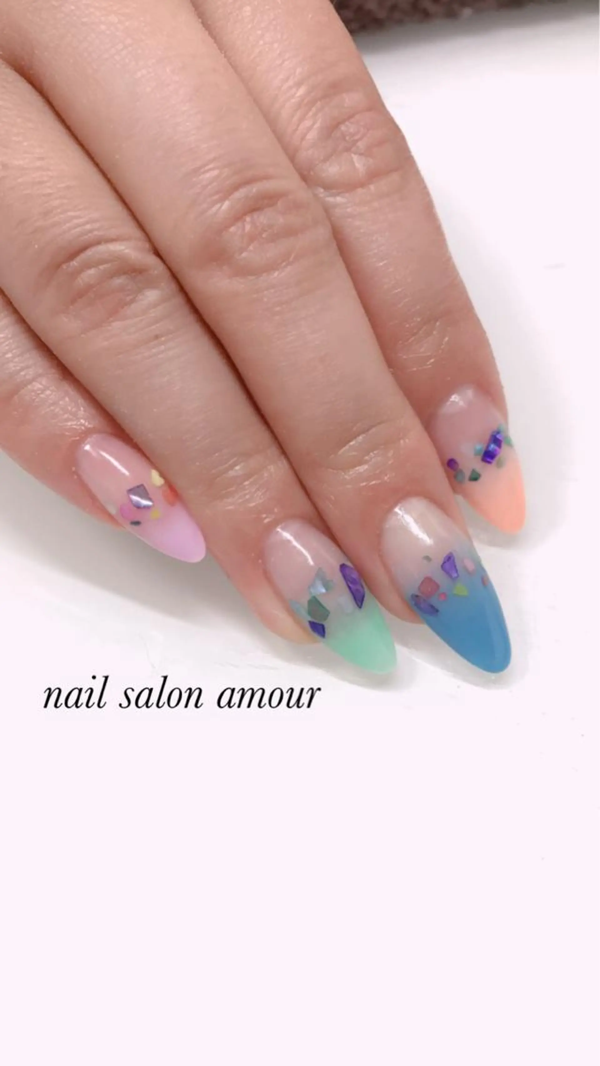 ネイル グラデーション スカルプネイル nailsalon ♡amour♡のネイルデザイン