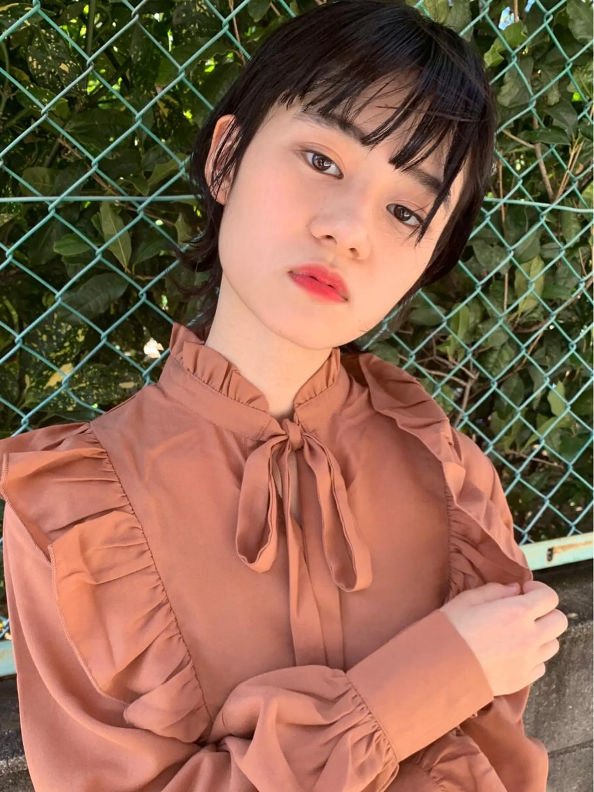 ショート クロスパーマ× 透明感カラー✂︎のヘアスタイル