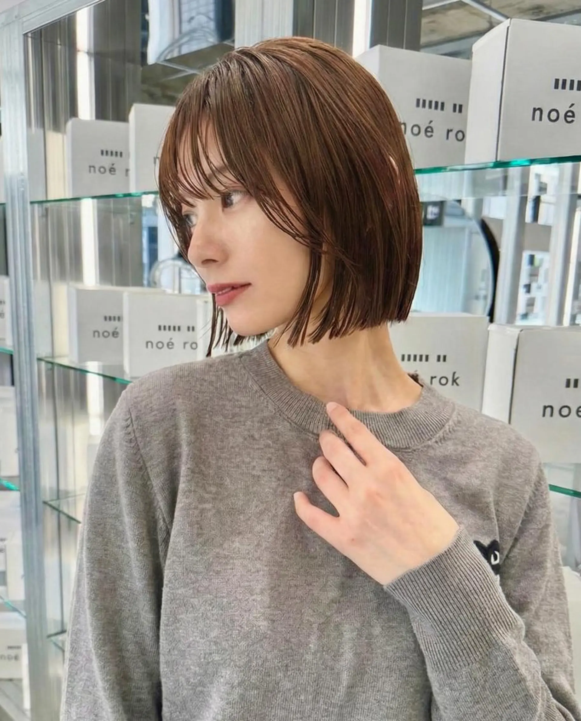 ミディアム カット ヘアカラー トリートメント ✨縮毛矯正/ボブ✨ 佐藤 さくらのヘアスタイル