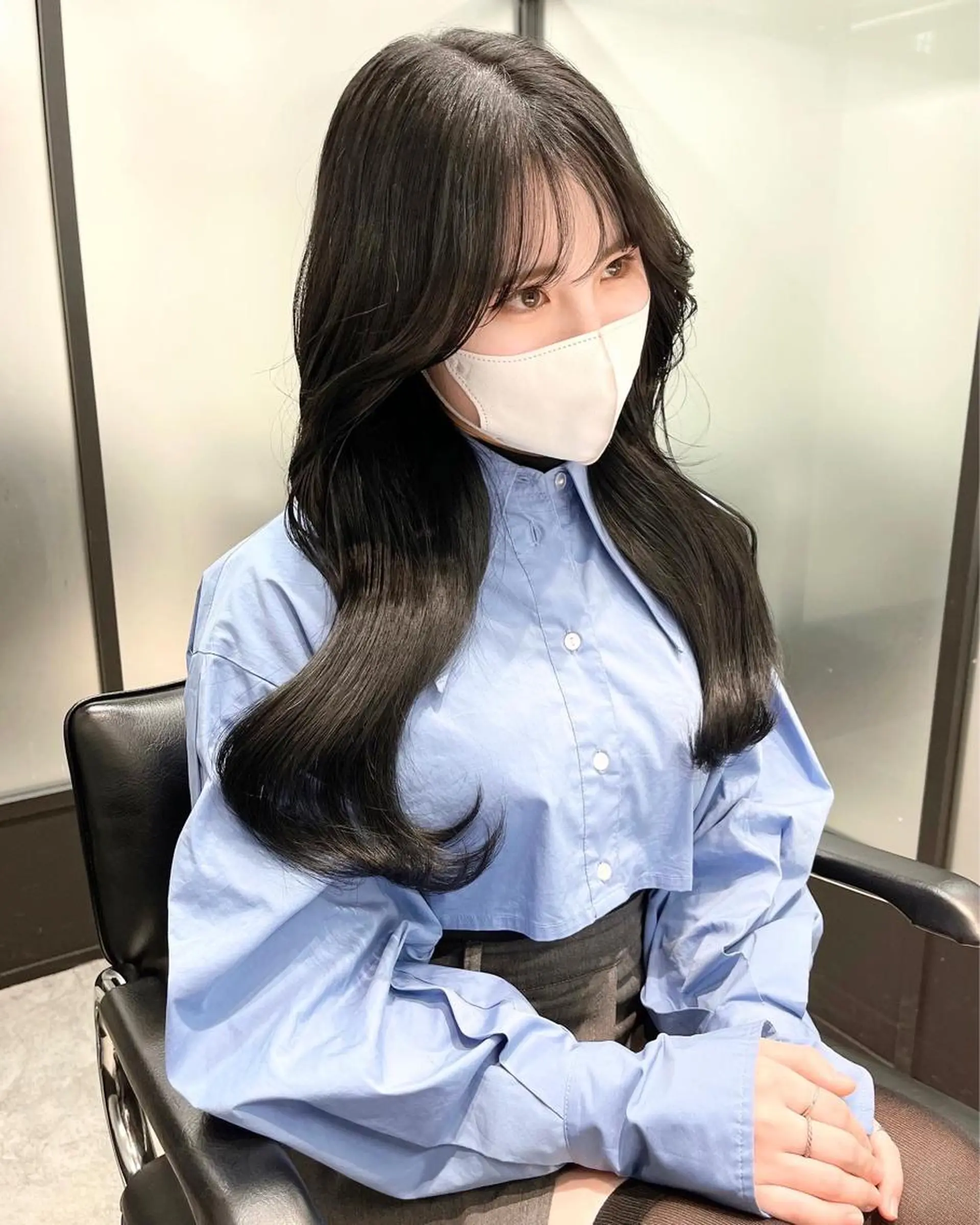 ロング カット ヘアカラー トリートメント 韓国レイヤーカット 髪質改善▫️水野有真のヘアスタイル