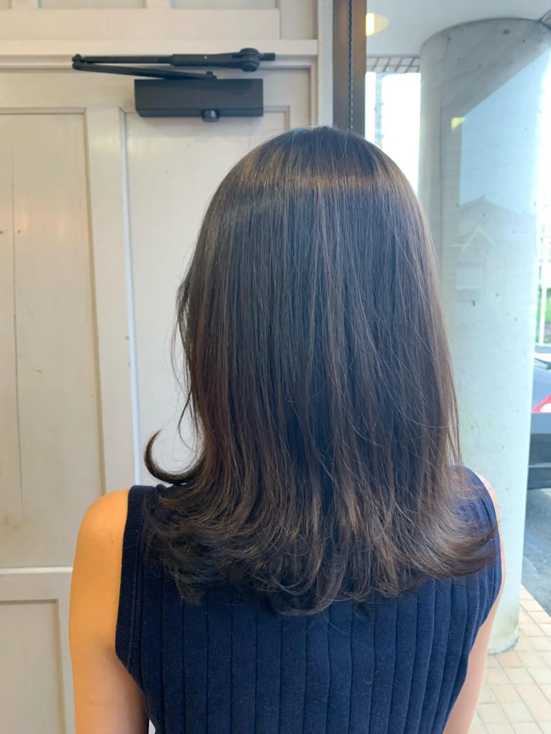 ロング カラー アッシュ ブルーカラー ブルージュ ツキダテ ユイのヘアスタイル