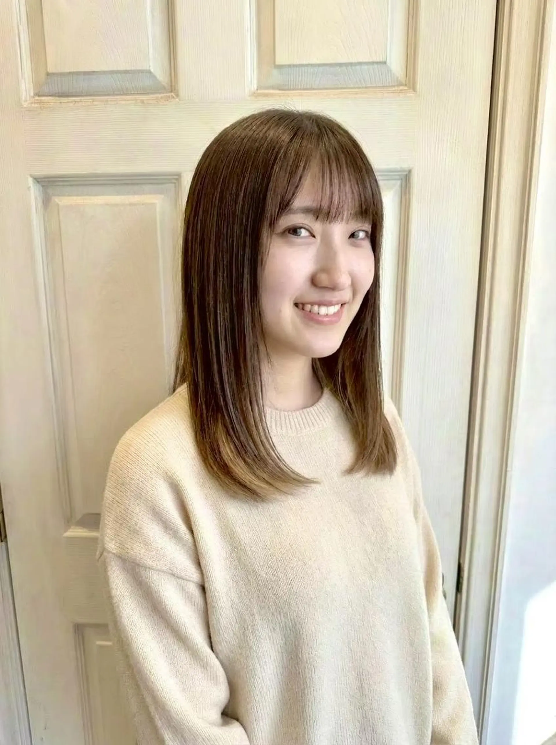 セミロング ボブ くびれヘア 顔周りカット 髪質改善 韓国風ヘア Aroma hair 🌙tanakaのヘアスタイル