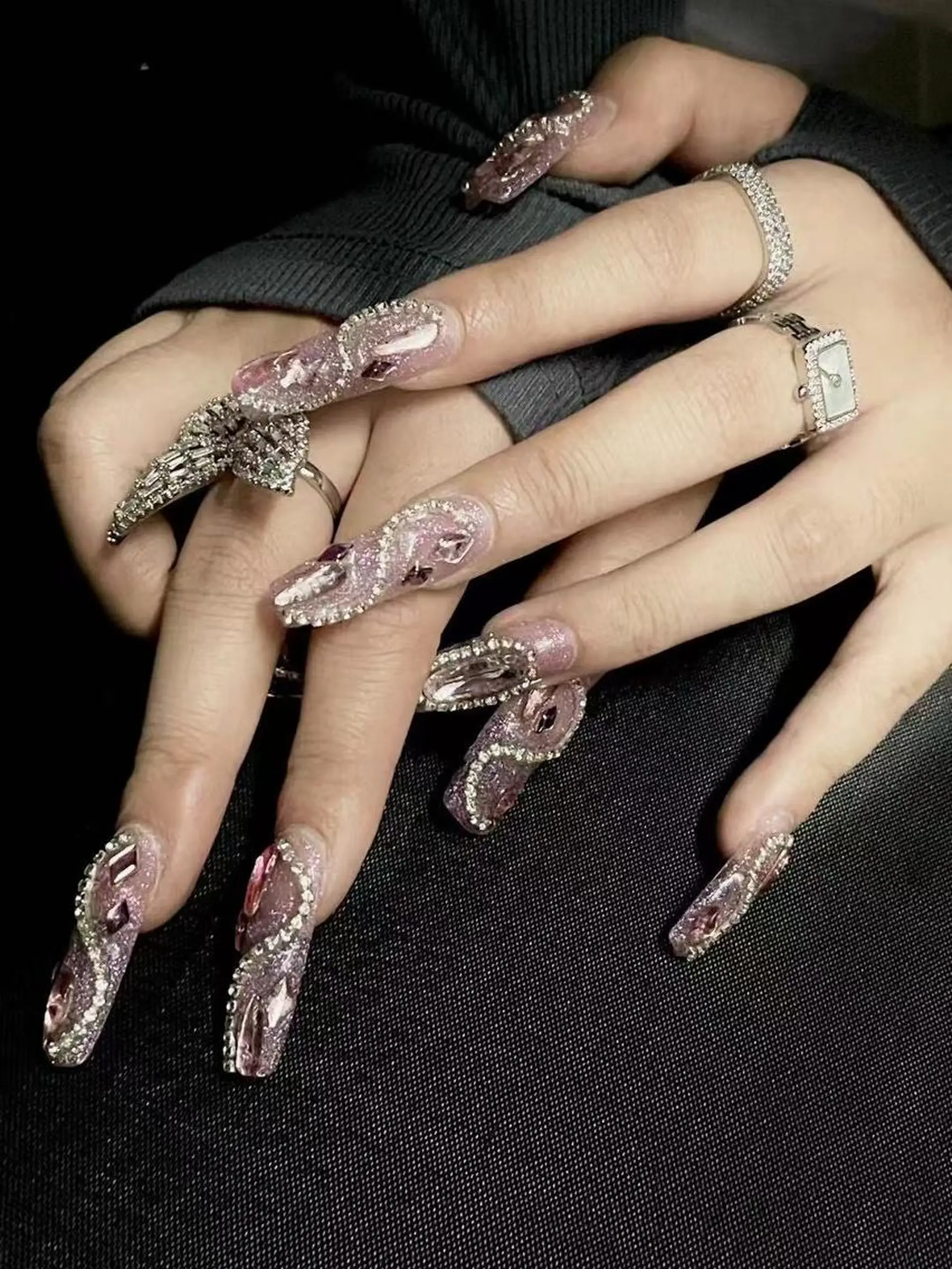 ネイル 痛ネイル 長さ出し/パラジェルのネイルデザイン