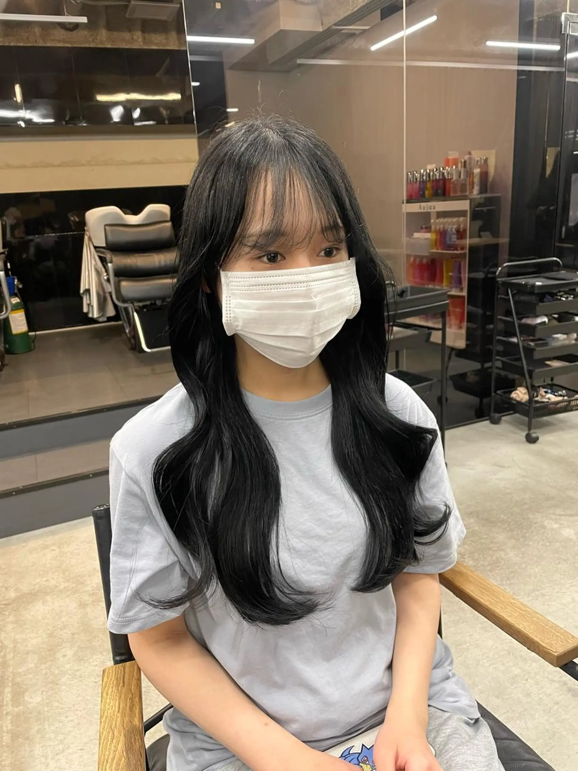 ロング 伊藤 莉奈　韓国ヘアのヘアスタイル