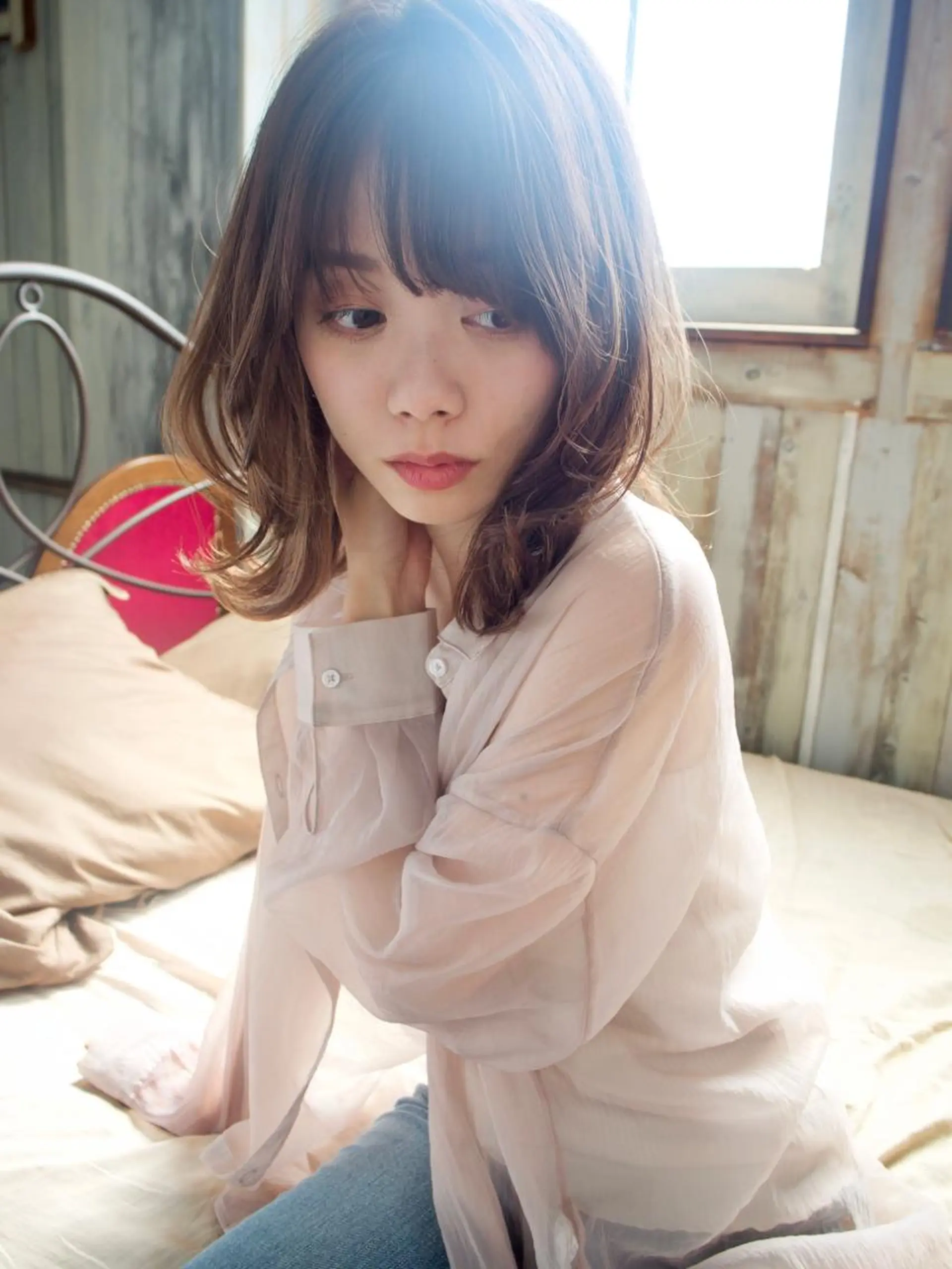 ミディアム 水島 悠香子のヘアスタイル