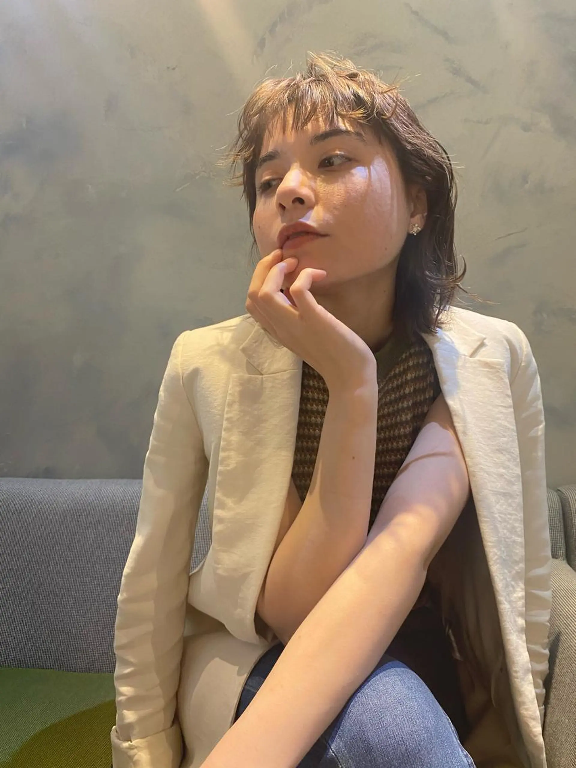 セミロング カラー salowin梅田茶屋町suite所属・ハイトーンヘア/ 島崎　タクミのヘアスタイル