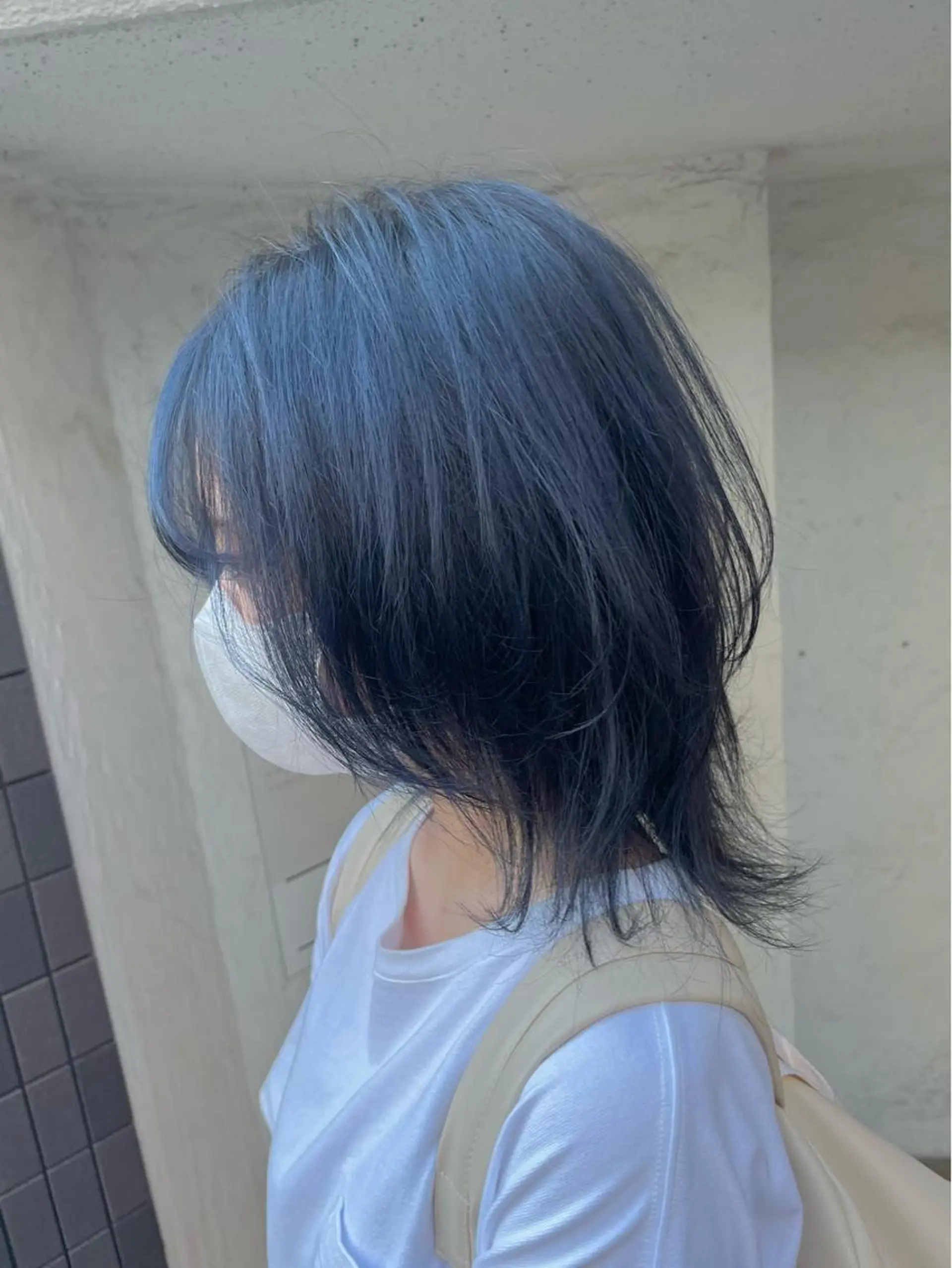 ミディアム カラー ブルーカラー ネイビーカラー ウルフカット 透明感カラー/ ブリーチ無し/RYOのヘアスタイル