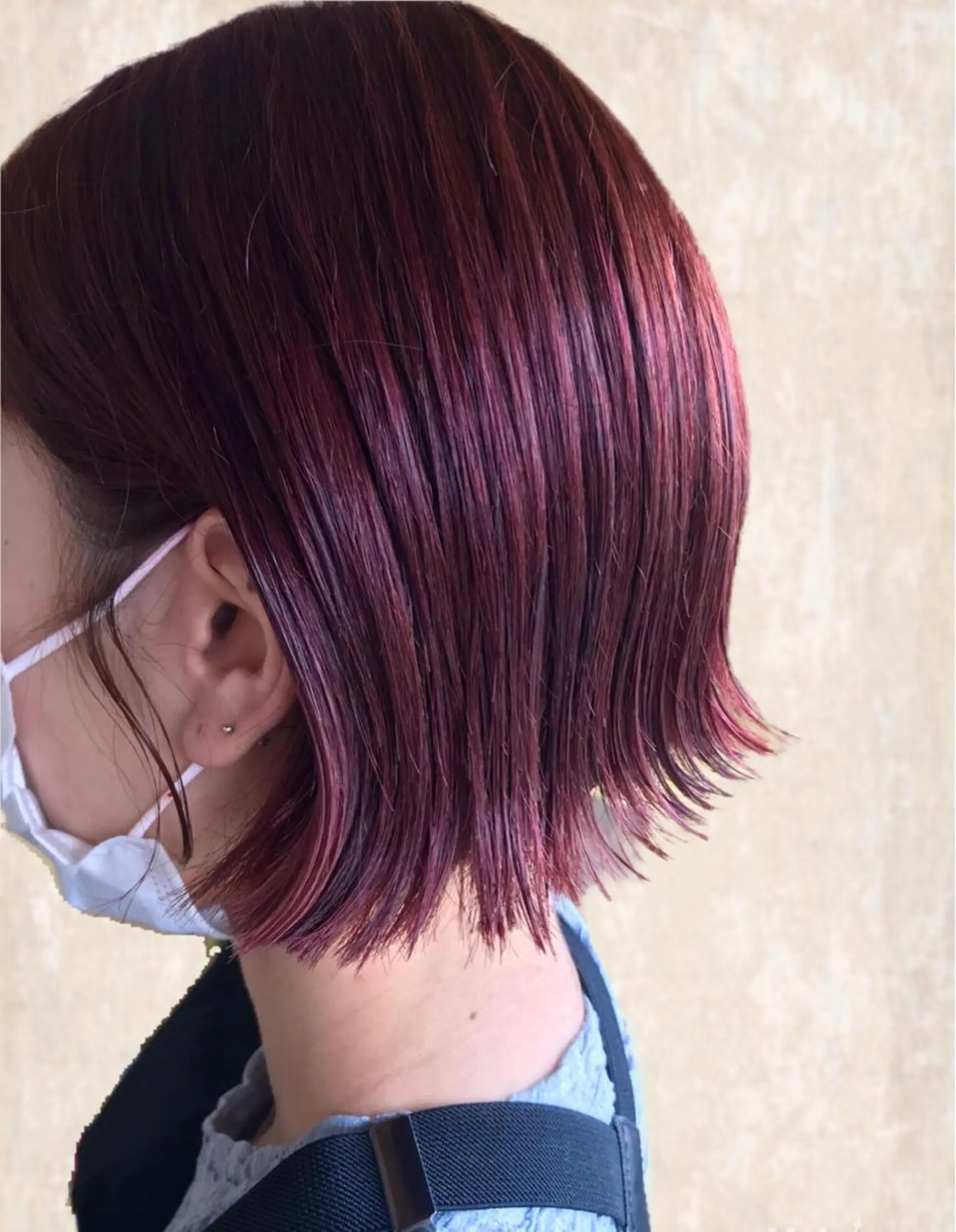 ショート カラー 切りっぱなしボブ レッドカラー ボブ ショートヘア hair works raptureのヘアスタイル