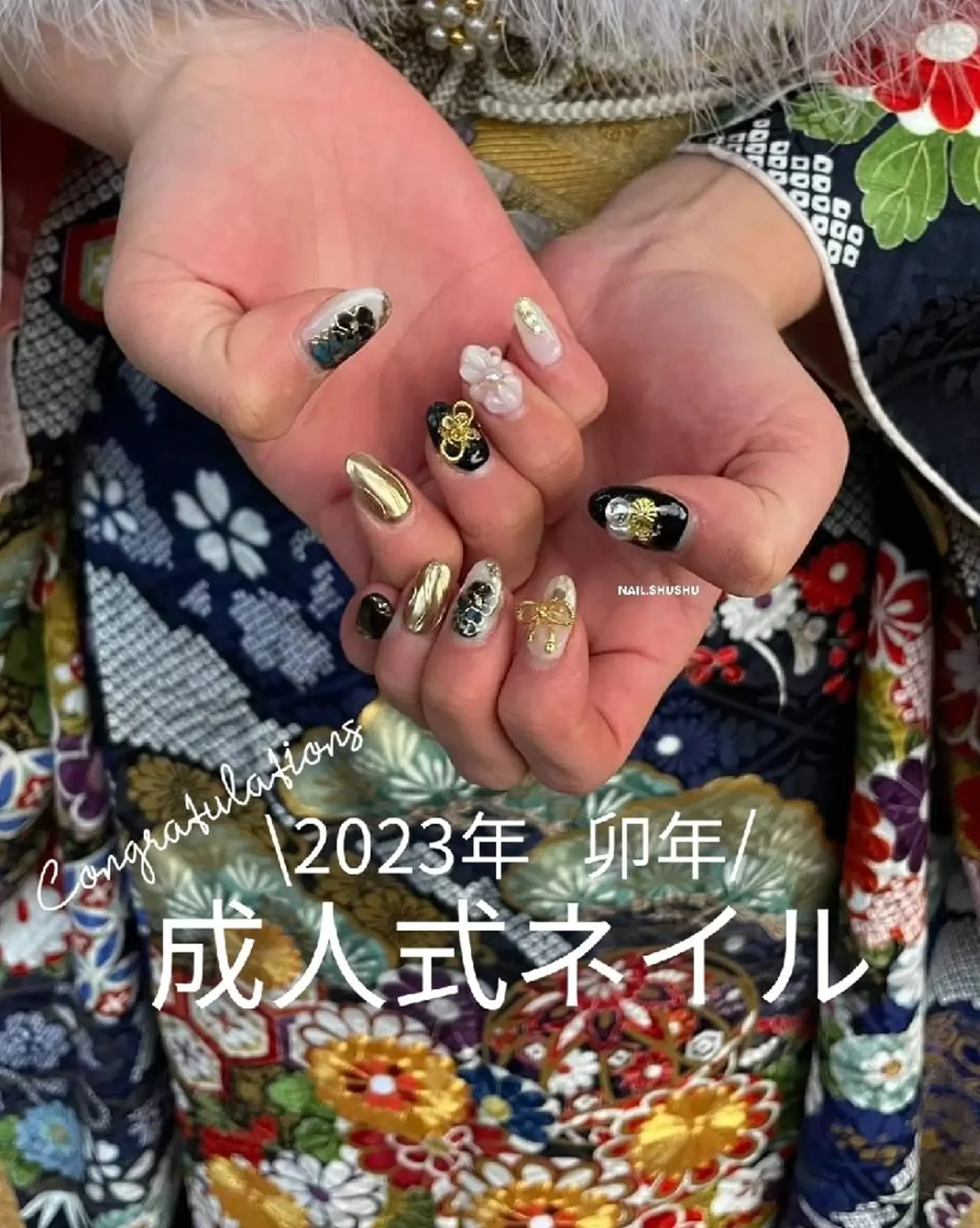 ネイル 持ち込み ニュアンスネイル シンプルネイル 冬ネイル 3dパーツ/流行り 👧shushu❤️のネイルデザイン