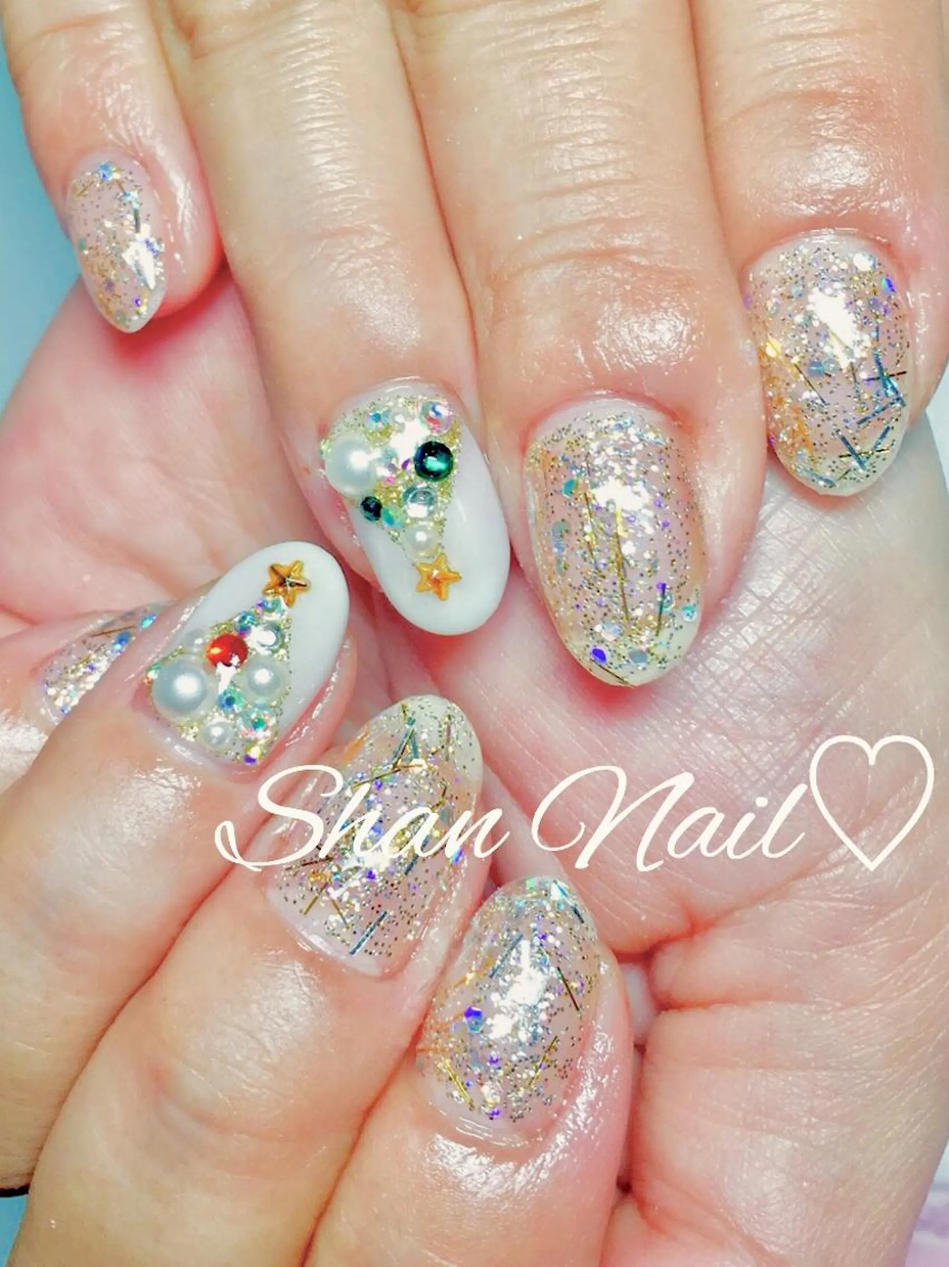 ネイル 冬ネイル クリスマス ハンドネイル Shan Nailのネイルデザイン