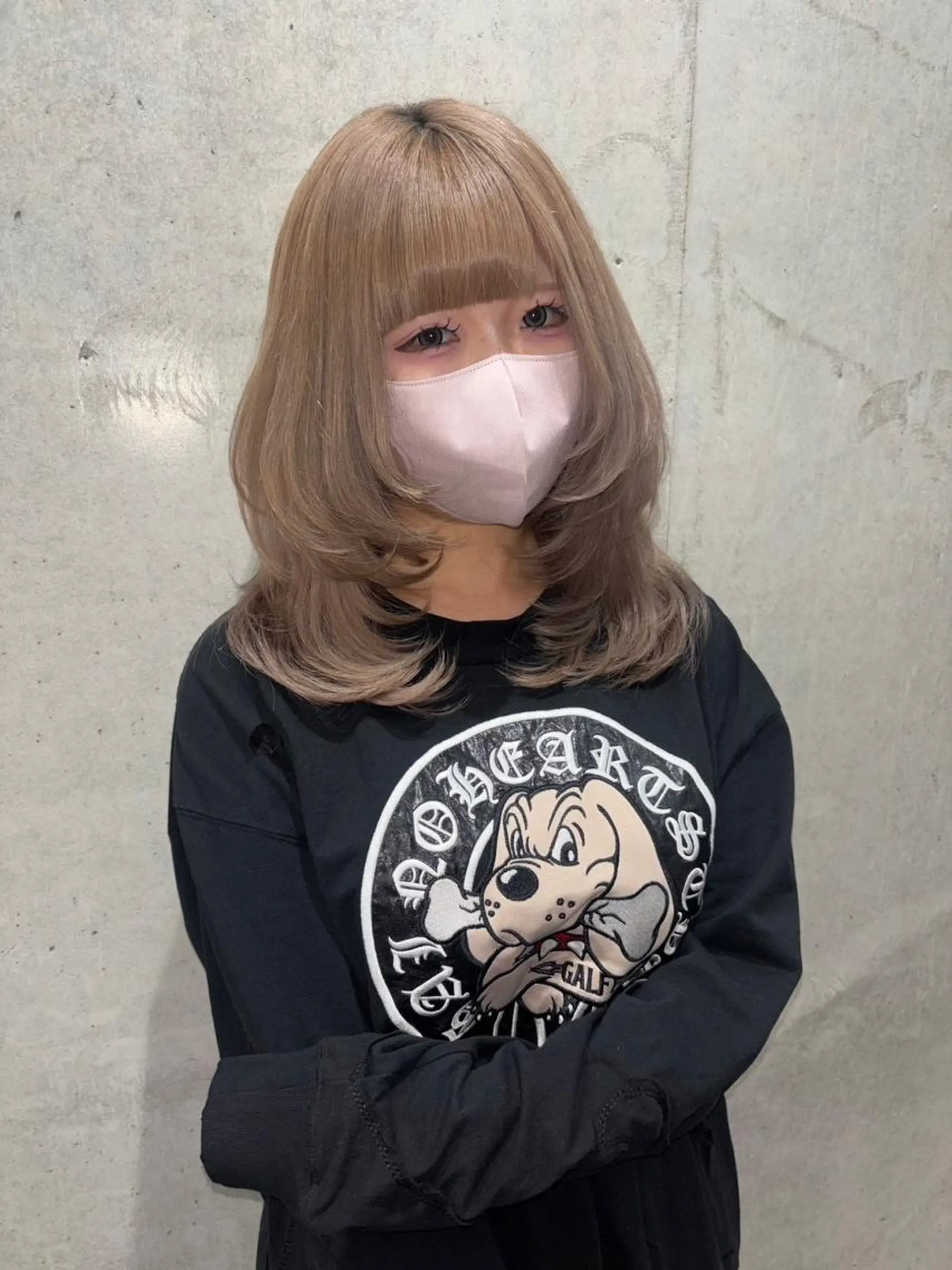 カラー セミロング ベージュカラー ブリーチ ケアブリーチ ミルクティーベージュ ヘアカラー トリートメント ハイトーン😺艶 ✨ブリーチ✨透明感のヘアスタイル