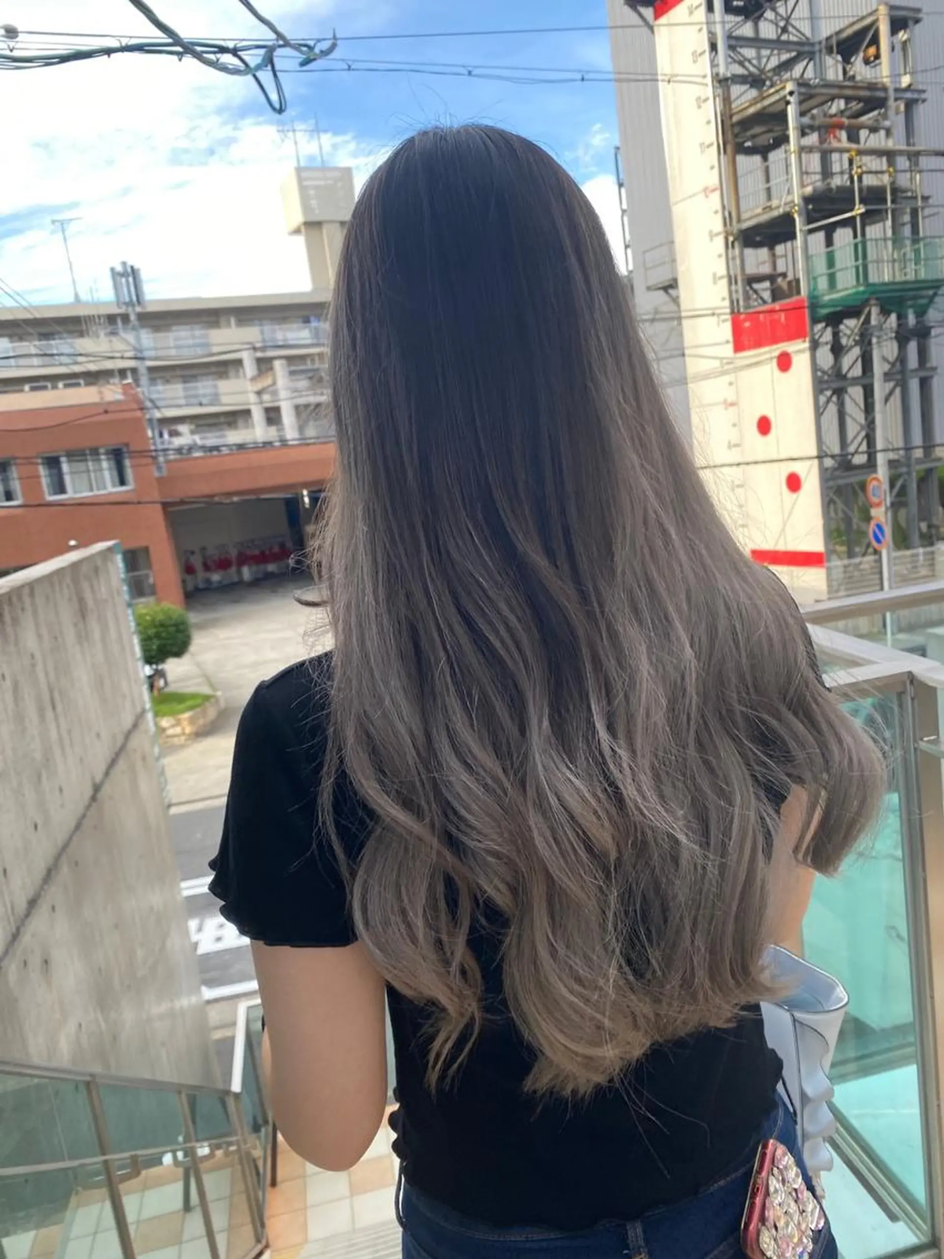 ロング アッシュ ミストバング パープルカラー ボブ 髪質改善 カット ヘアカラー トリートメント 初めでも安心🌟 newi町田✂のヘアスタイル