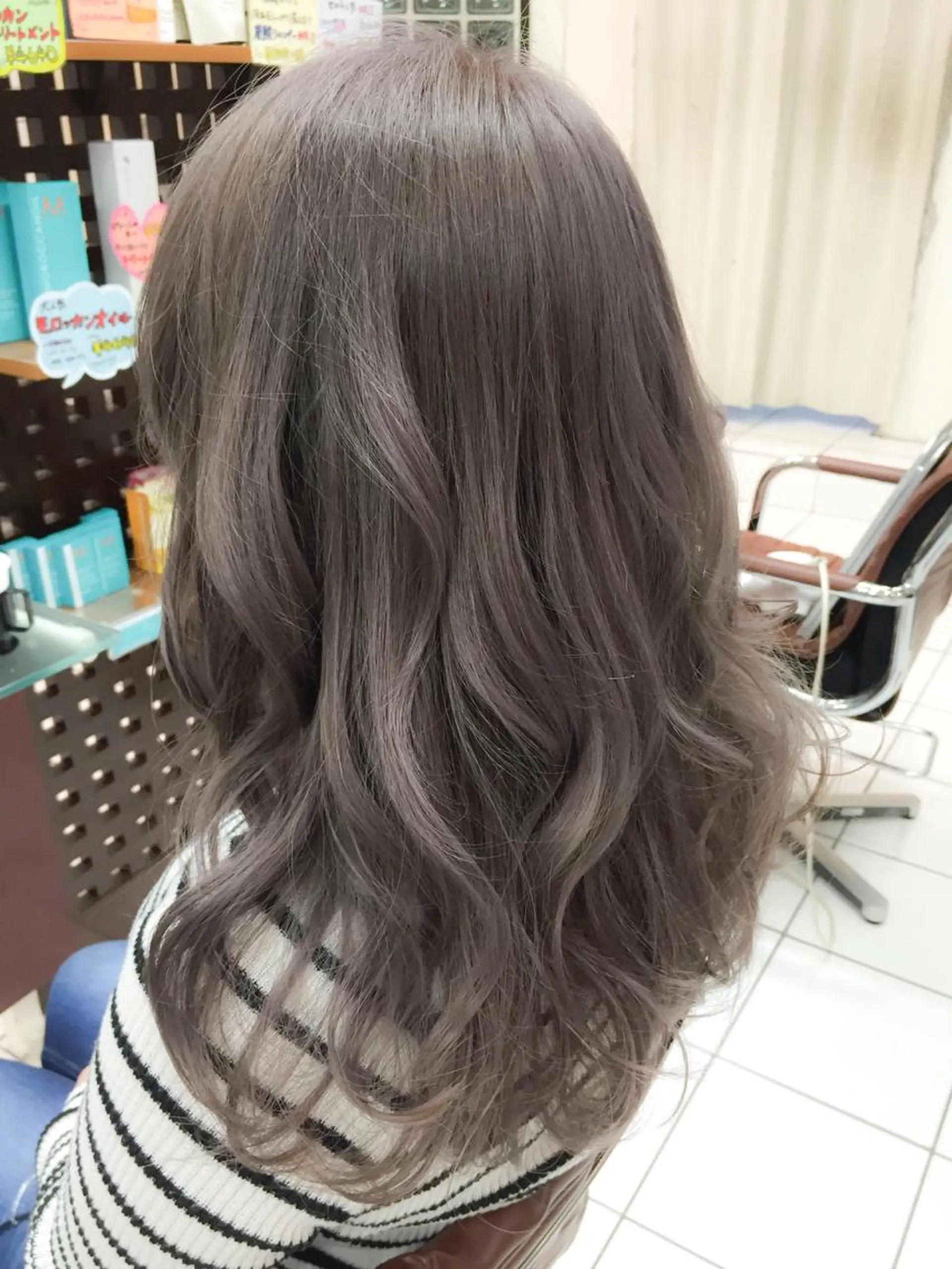 セミロング カラー グレージュ モテ髪透明感❤️ デイズヘアカラーのヘアスタイル