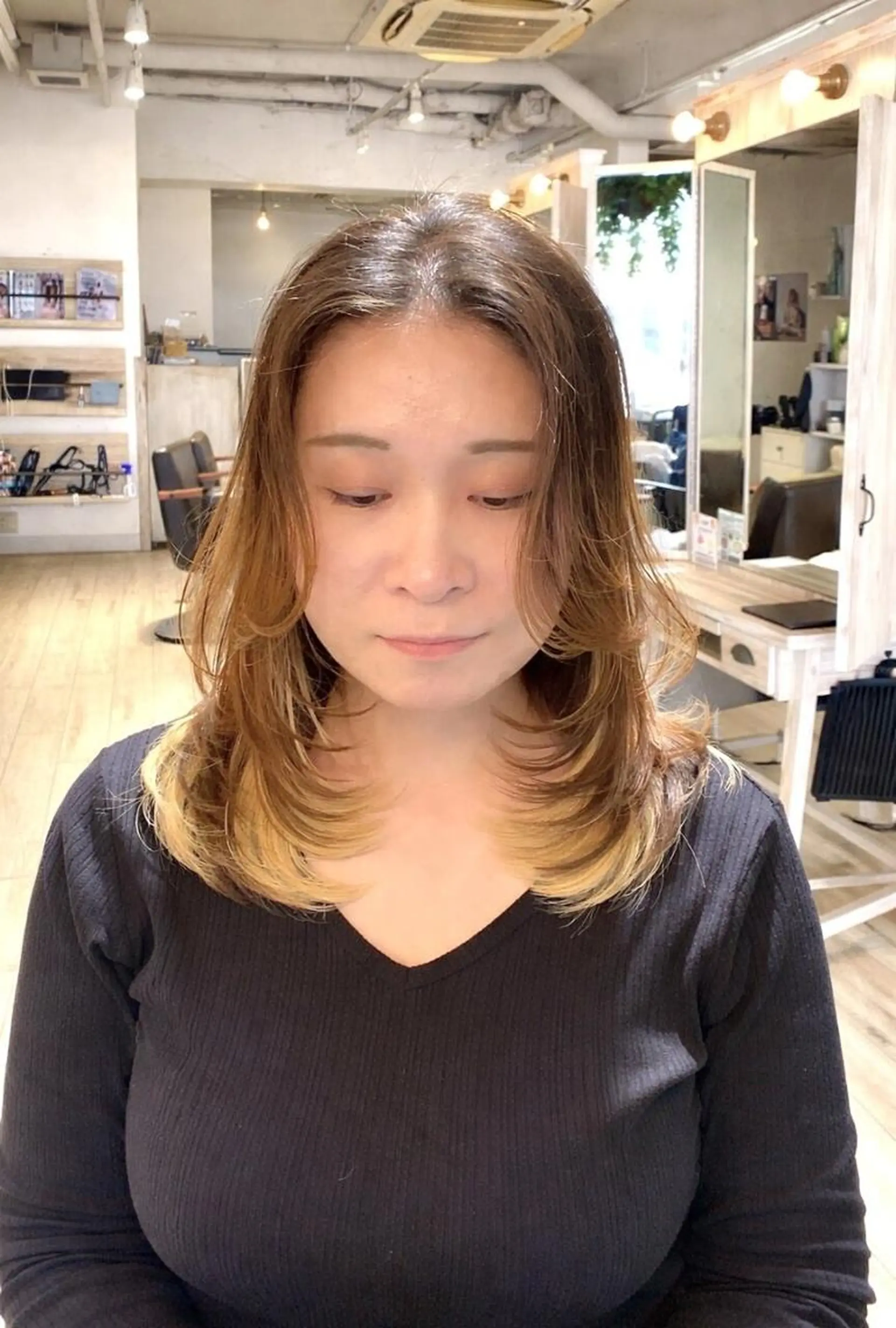 ミディアム カット 韓国ヘア 山本勝志のヘアスタイル