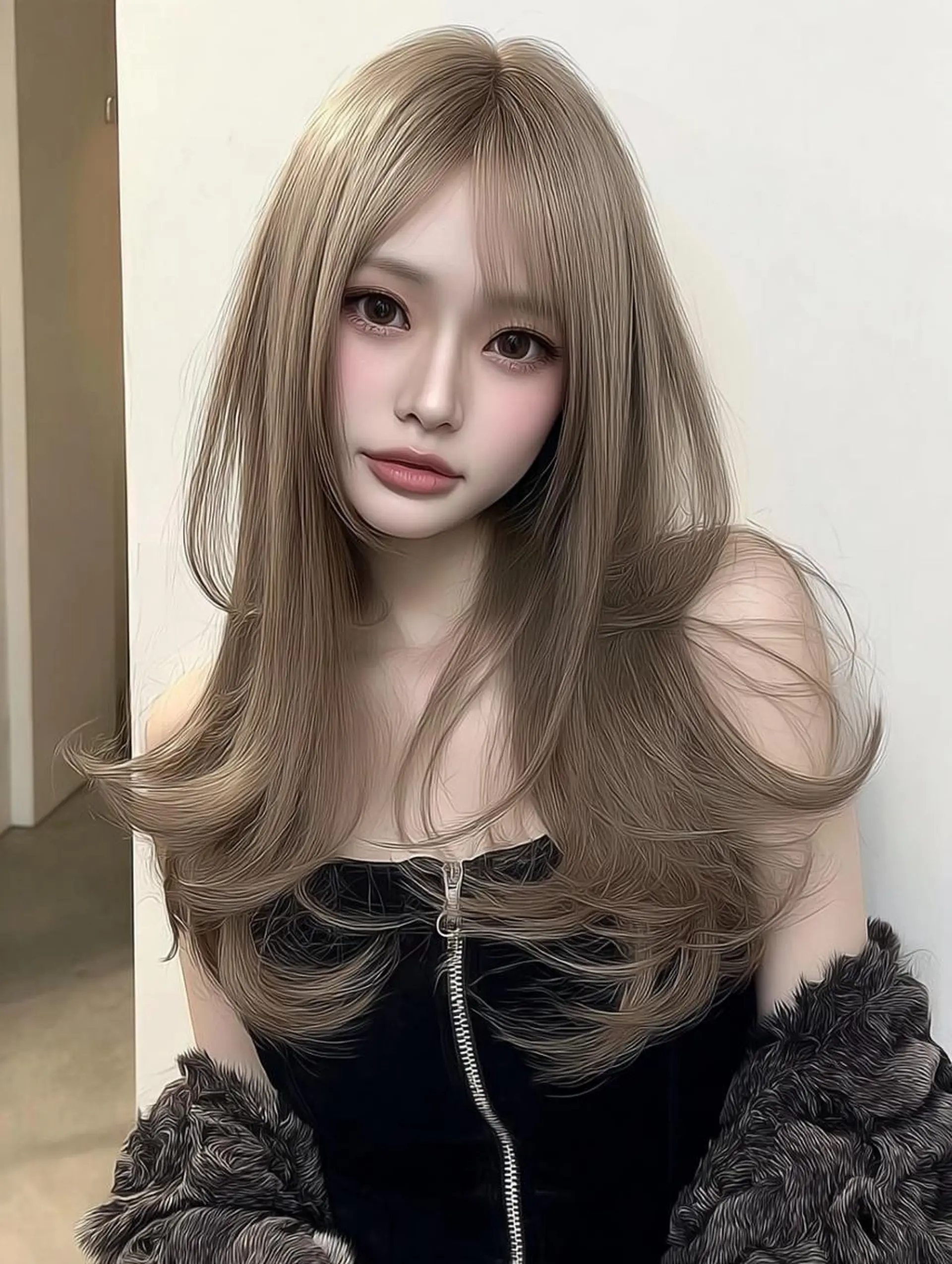 セミロング ボブ 髪質改善 韓国風ヘア レイヤーカット 縮毛矯正 カット ヘアカラー ハイトーン/ブリーチ /reitのヘアスタイル