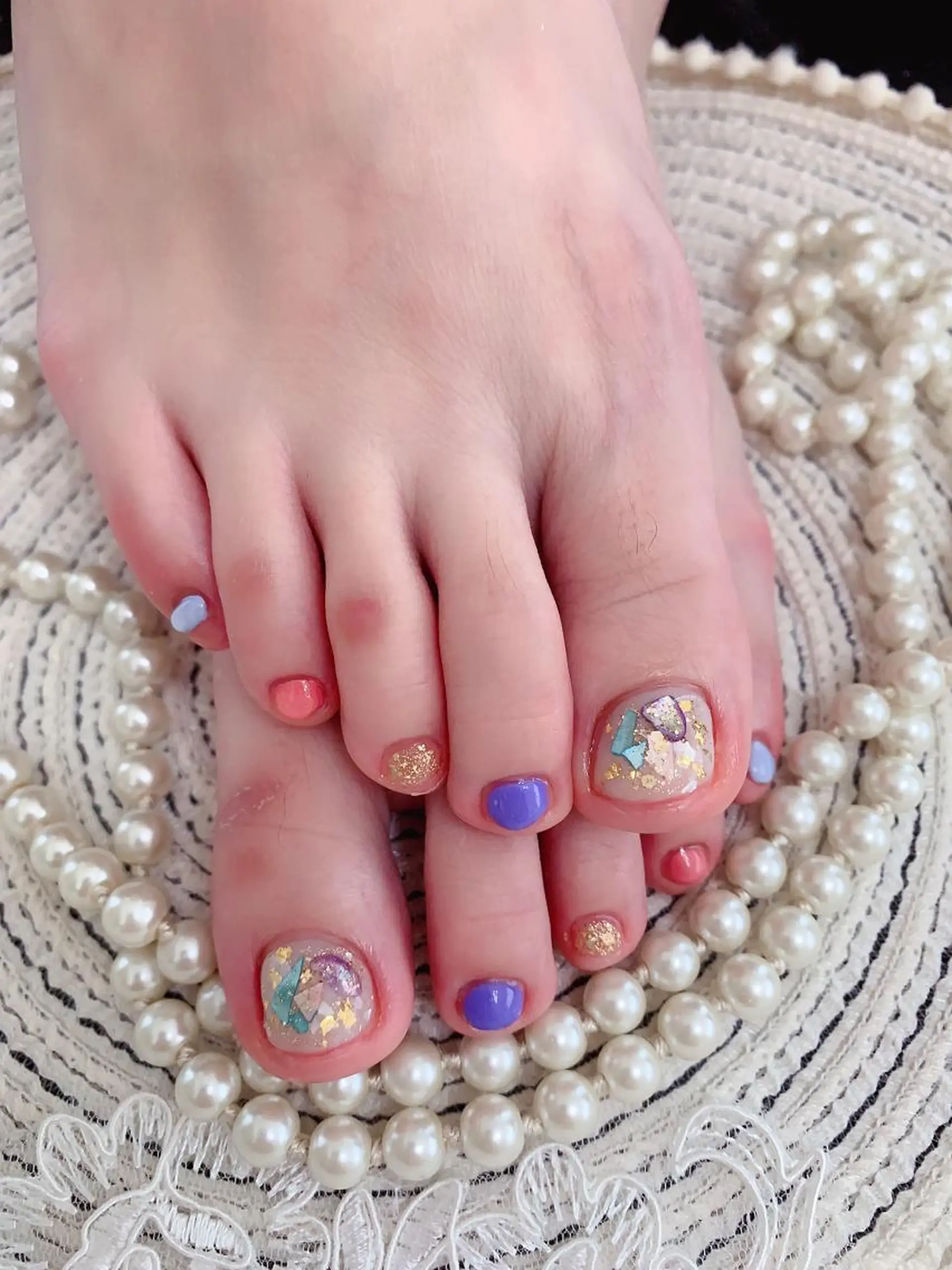 ネイル フットネイル ネイルサロンAiri 長さ出し·シンプルのネイルデザイン