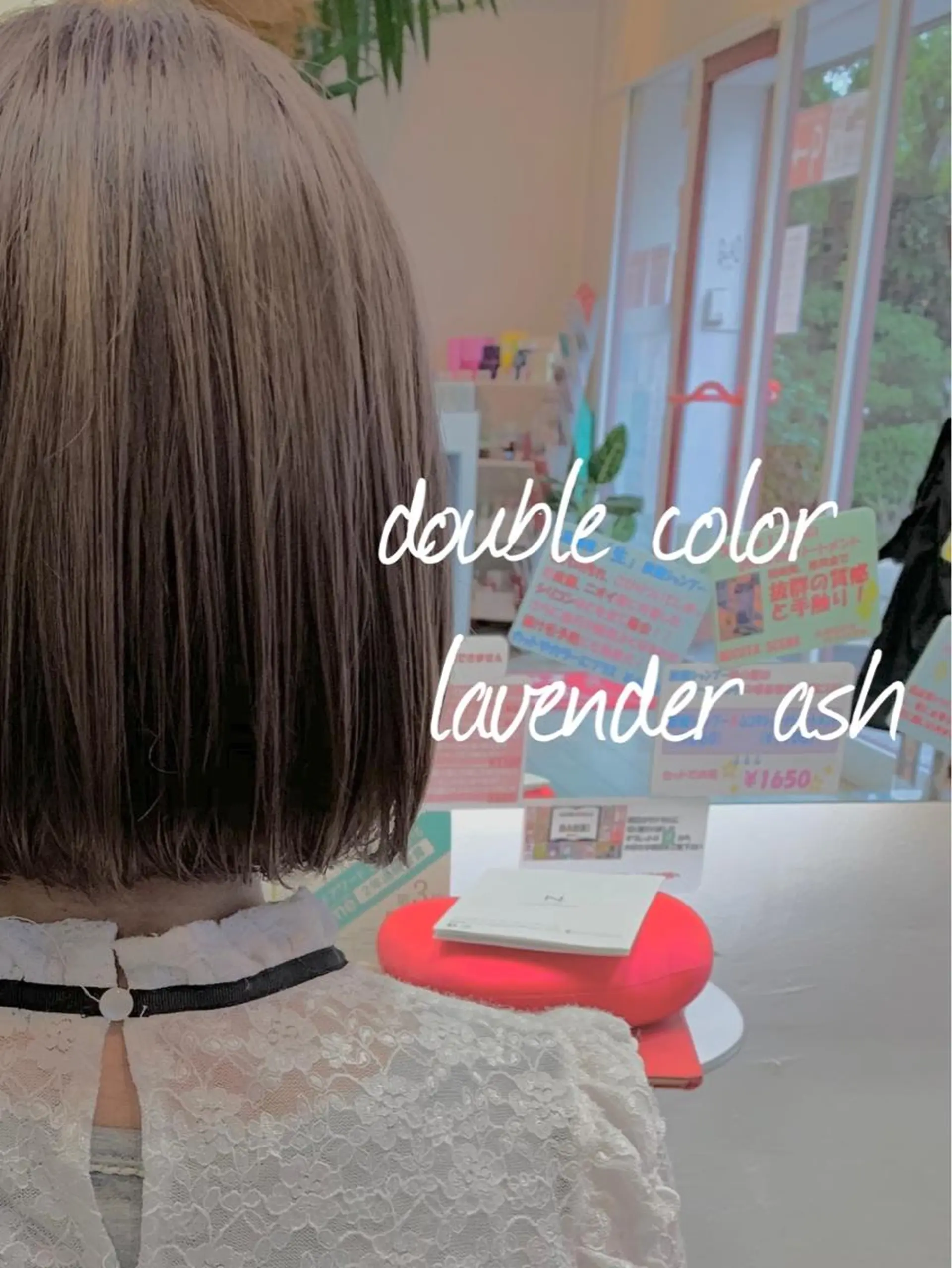 ショート カラー アッシュ ダブルカラー ラベンダーカラー ラベンダーアッシュ ヘアカラー GLAD 萩原のヘアスタイル