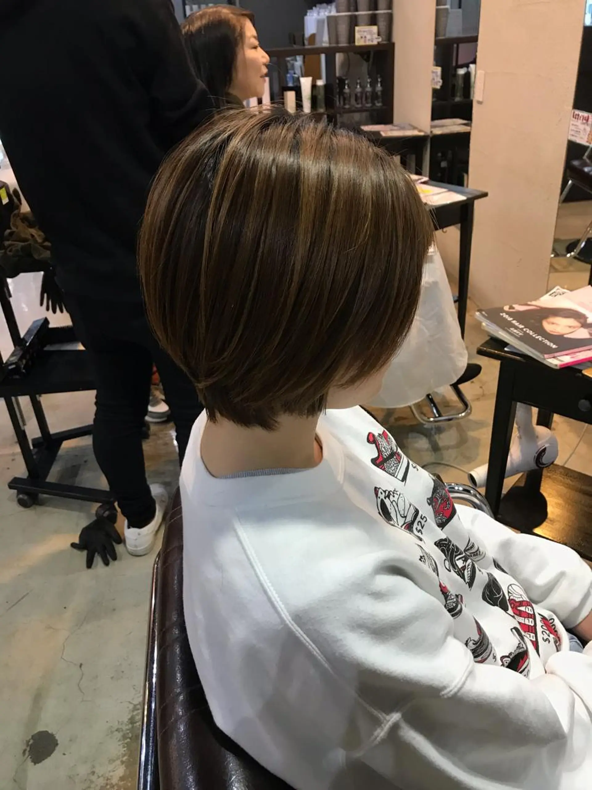 ショート ショートボブ ボブ ハイライト ショートヘア 正分 真美のヘアスタイル