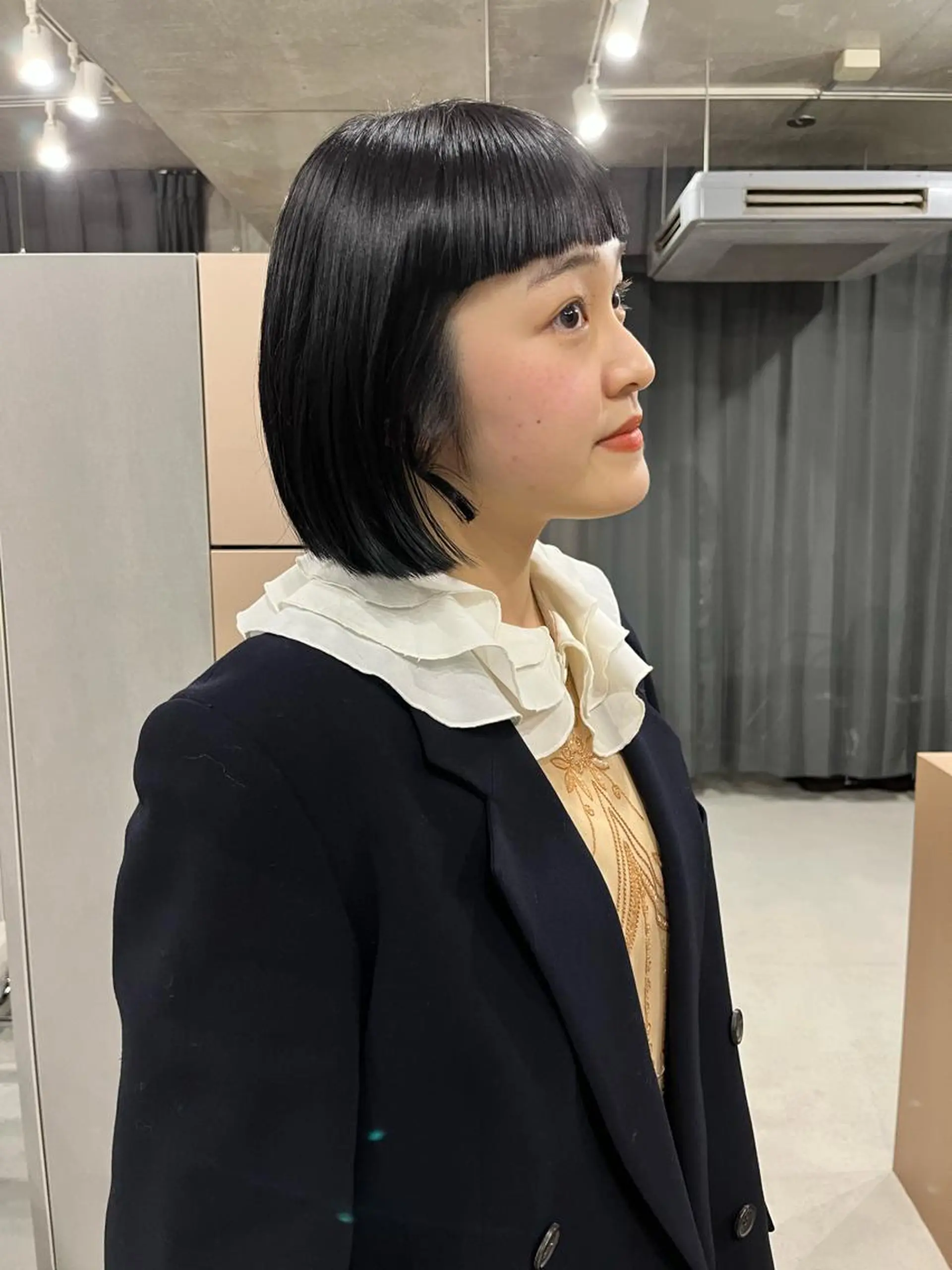 ショート カラー パーマ カット ロングパーマ木村 ボブパーマのヘアスタイル