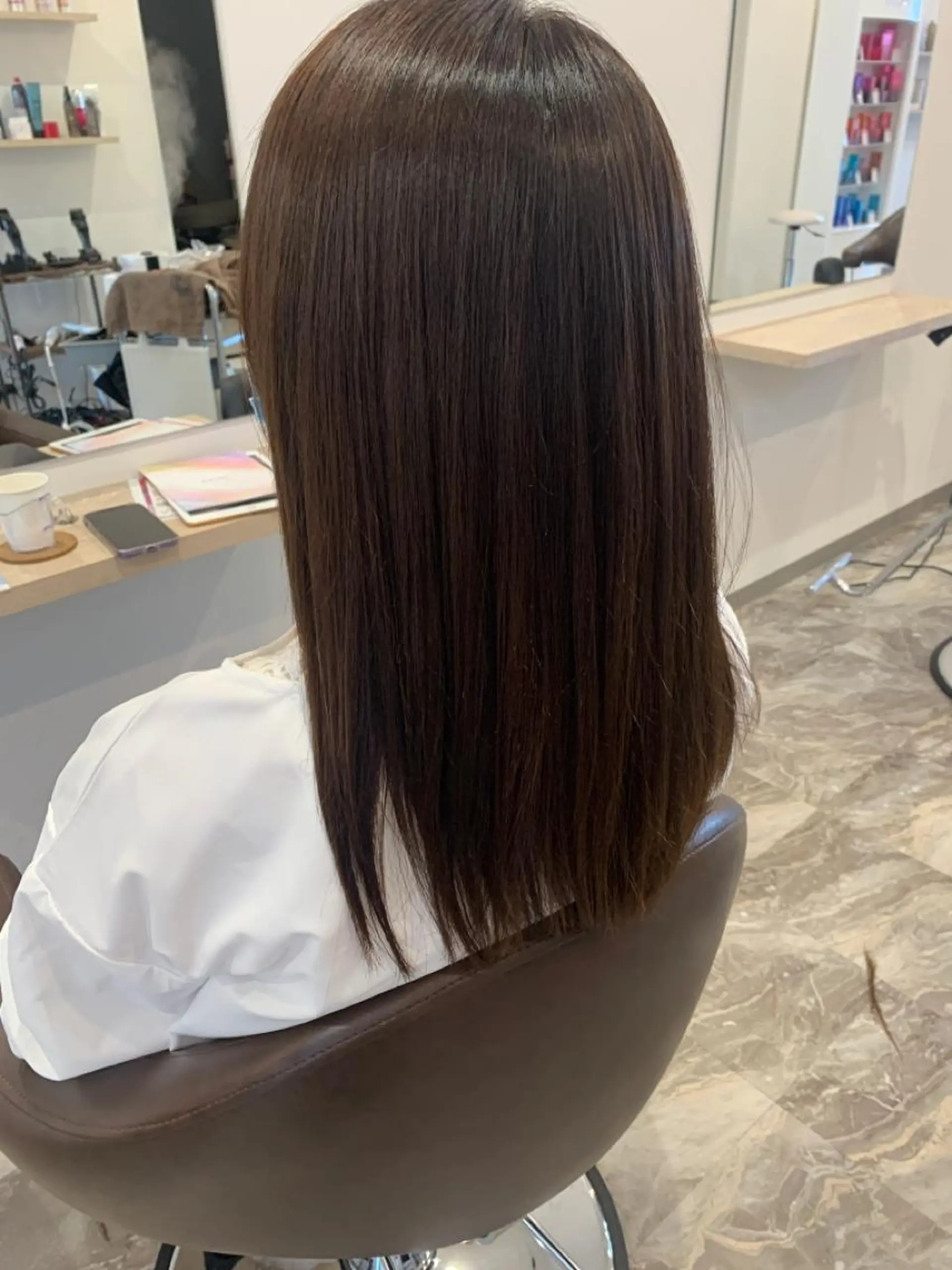 ロング カット ヘアカラー 縮毛矯正 永田 よしはるのヘアスタイル