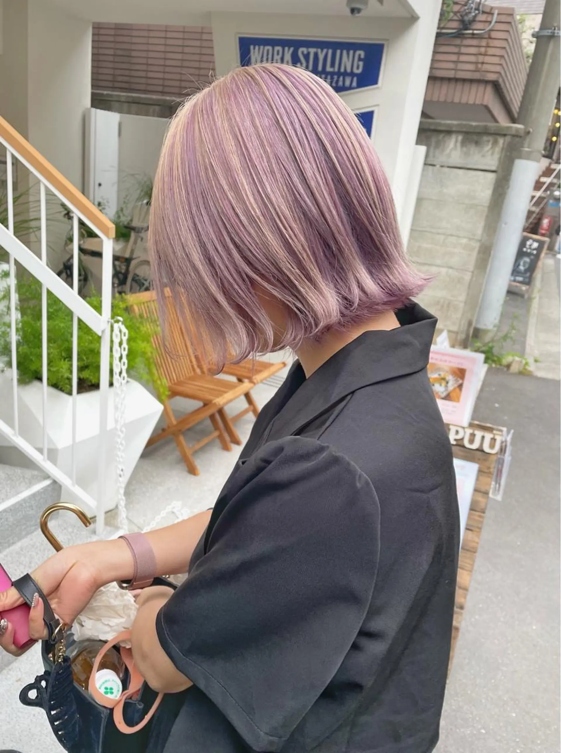 ショート カラー ヘアアレンジ ブリーチ 🌷FUKA🌷 まろやかハイトーンのヘアスタイル