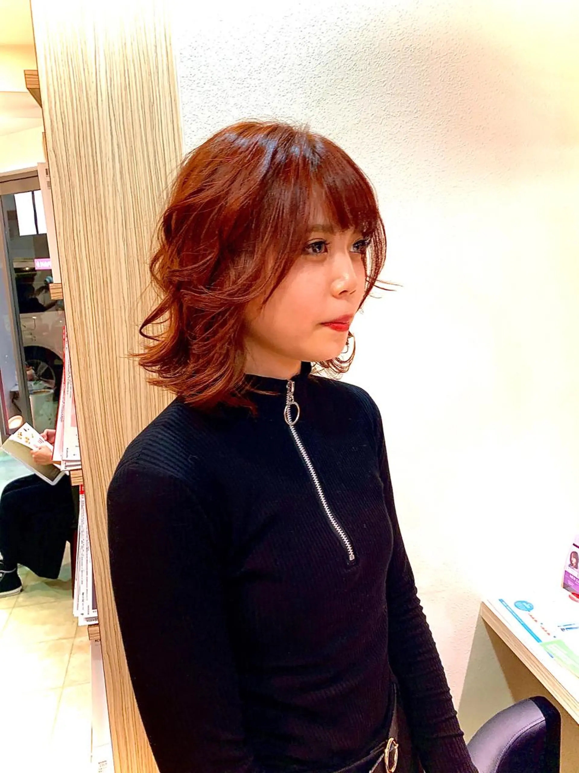 ミディアム カラー オレンジ ピンクカラー カット ヘアカラー トリートメント ヘッドスパ nishimura makotoのヘアスタイル