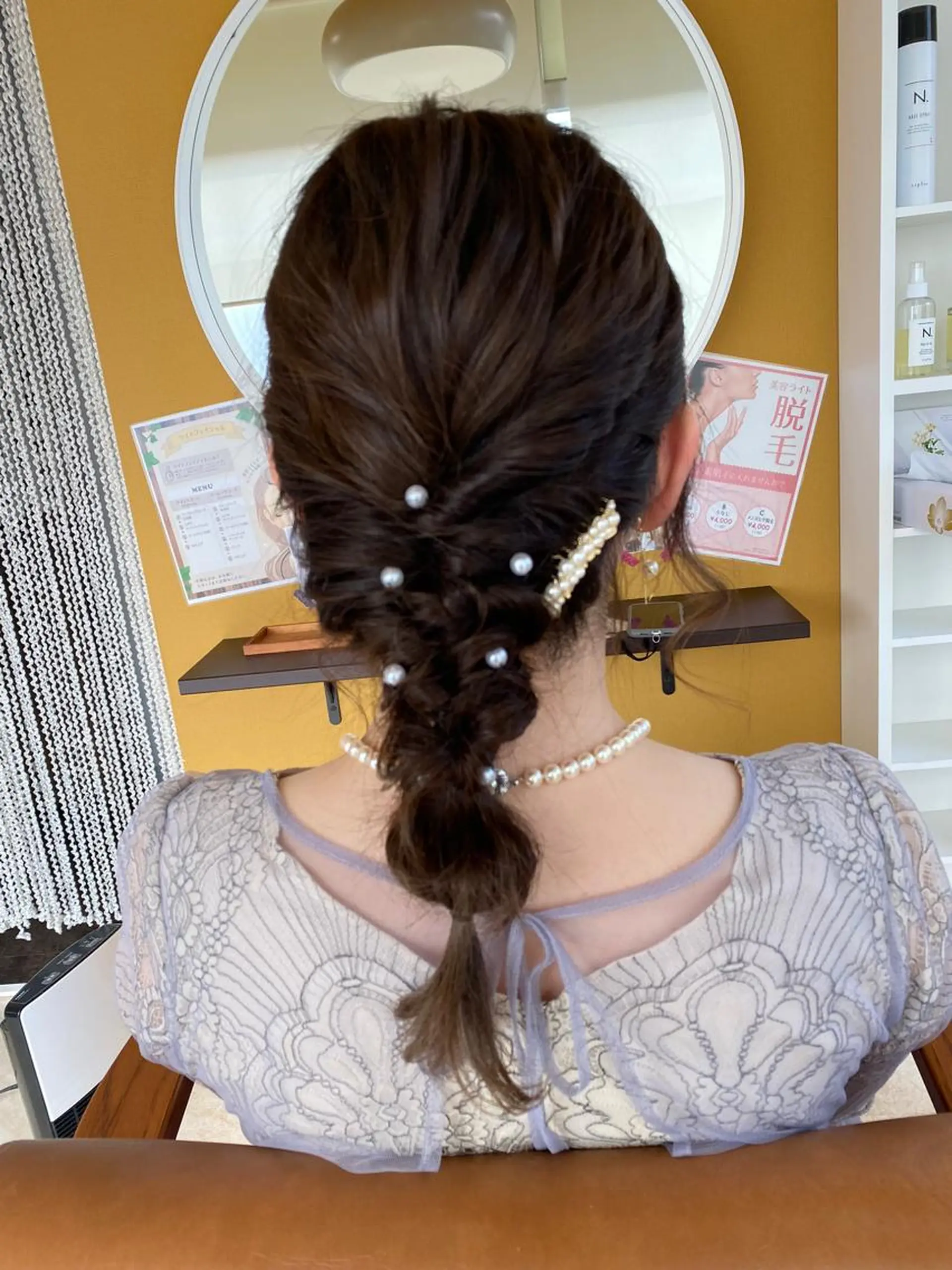 セミロング ヘアアレンジ 結婚式・ブライダル ヘアセット 俵石 梨沙のヘアスタイル