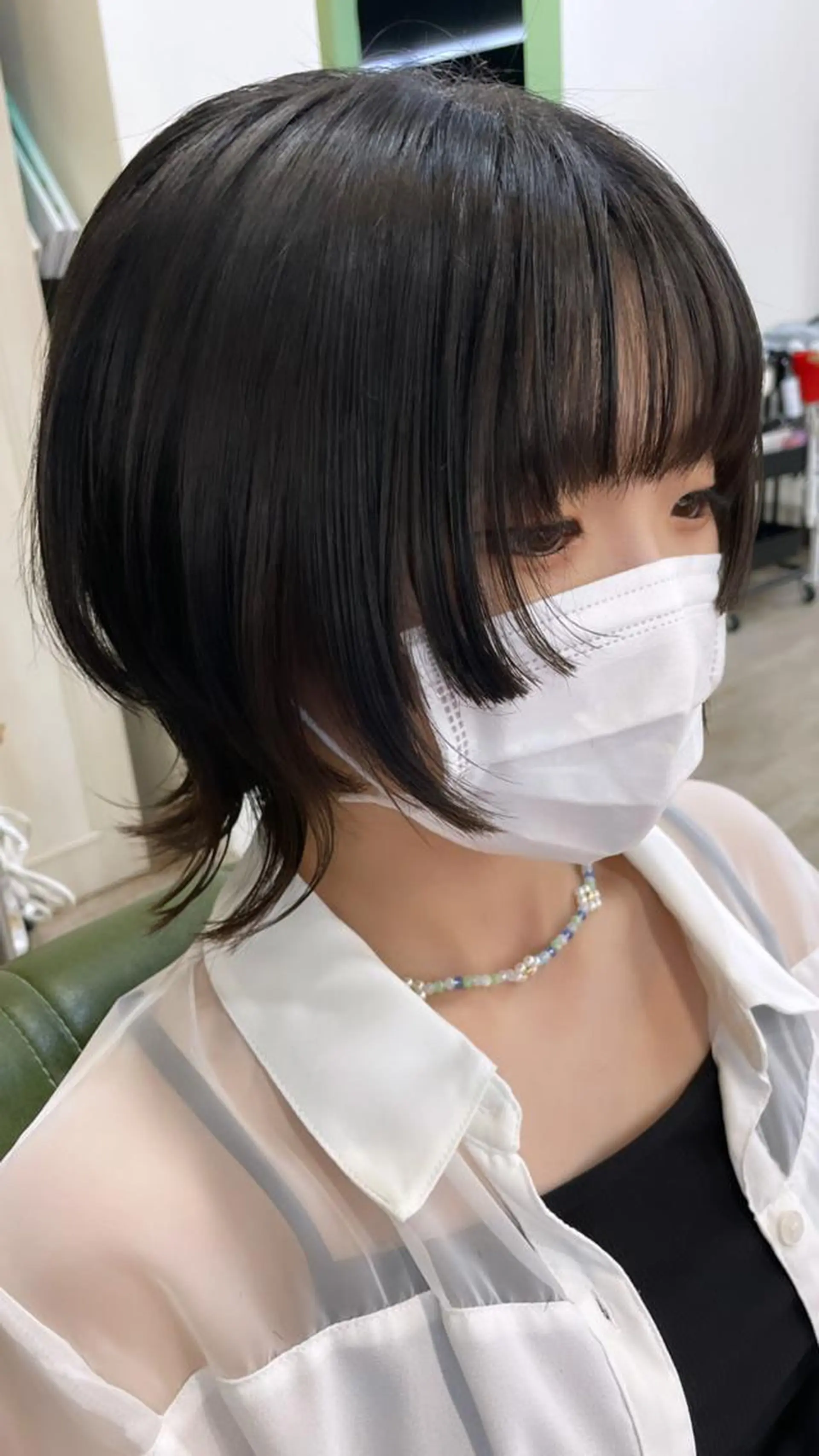 ミディアム カット ヘアカラー トリートメント ウルフカット/ボブ りなのヘアスタイル