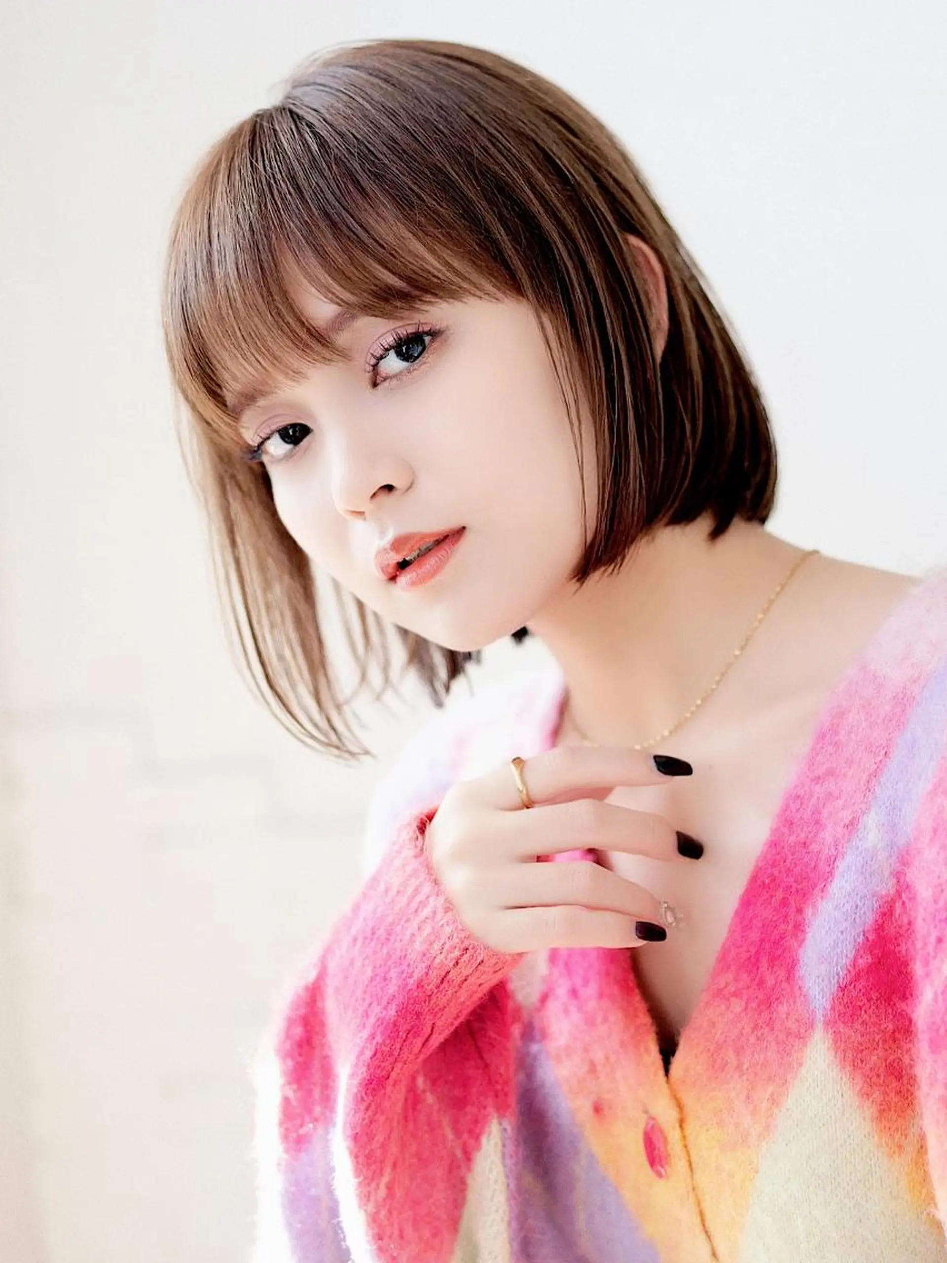 ミディアム ボブ カット ヘアカラー トリートメント CREAPY 高嶋　拓也のヘアスタイル