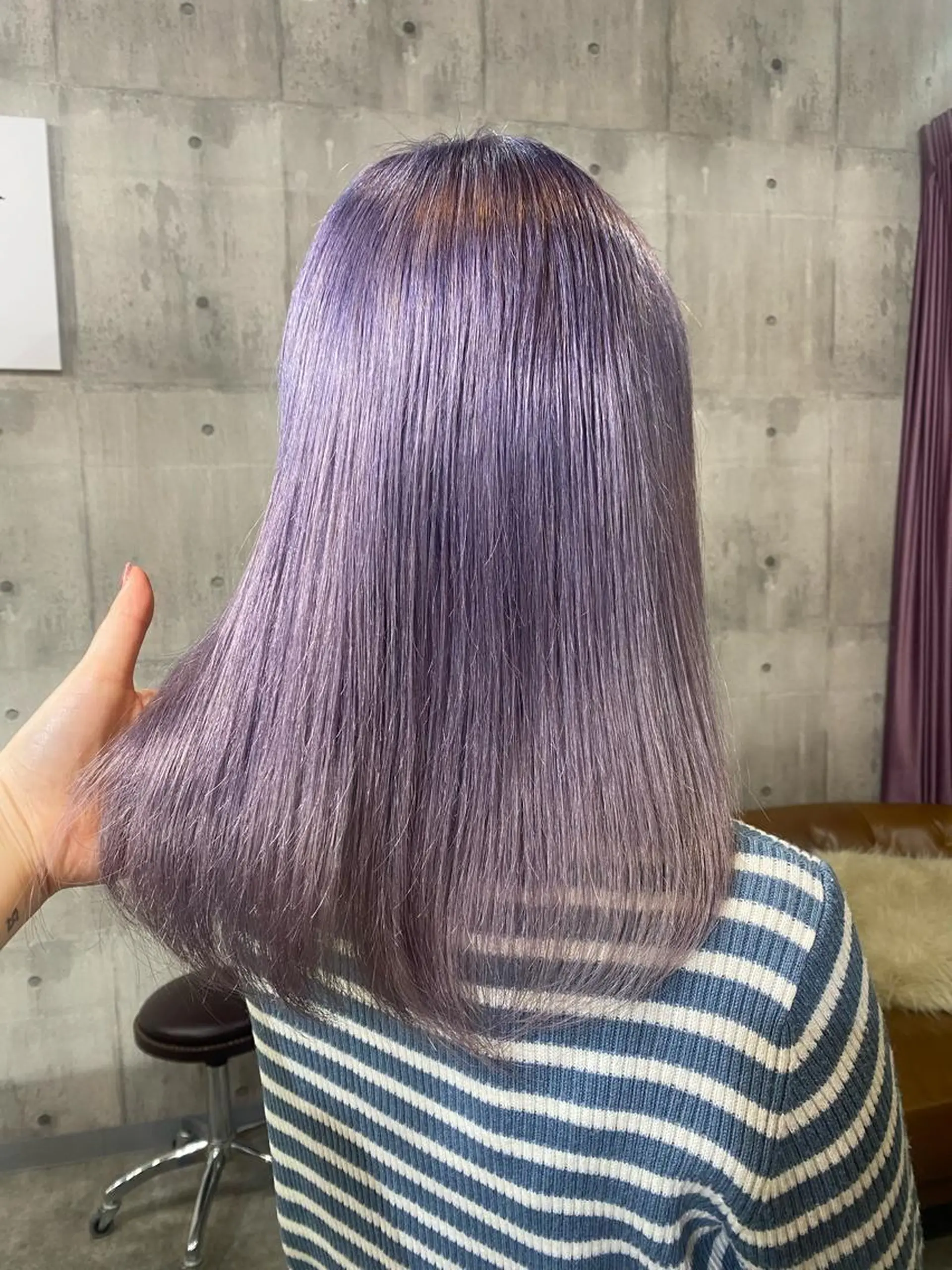 セミロング カラー ブリーチ ラベンダーカラー SHURI❤️‍🔥 中/韓mix ♡のヘアスタイル