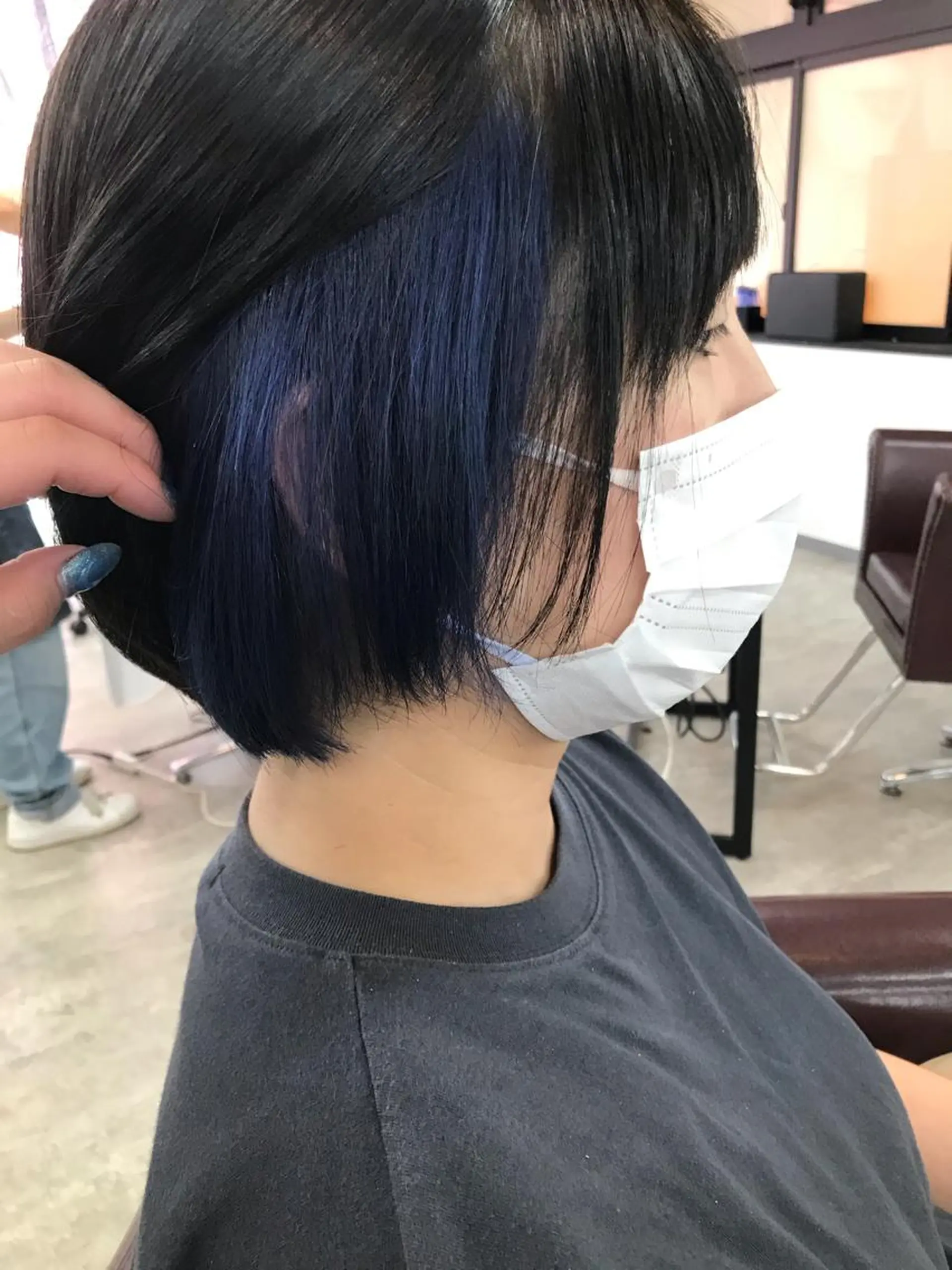 カラー ブルーカラー インナーカラー ヘアカラー 🌙磯野 風香🌙 ReCharme新保のヘアスタイル