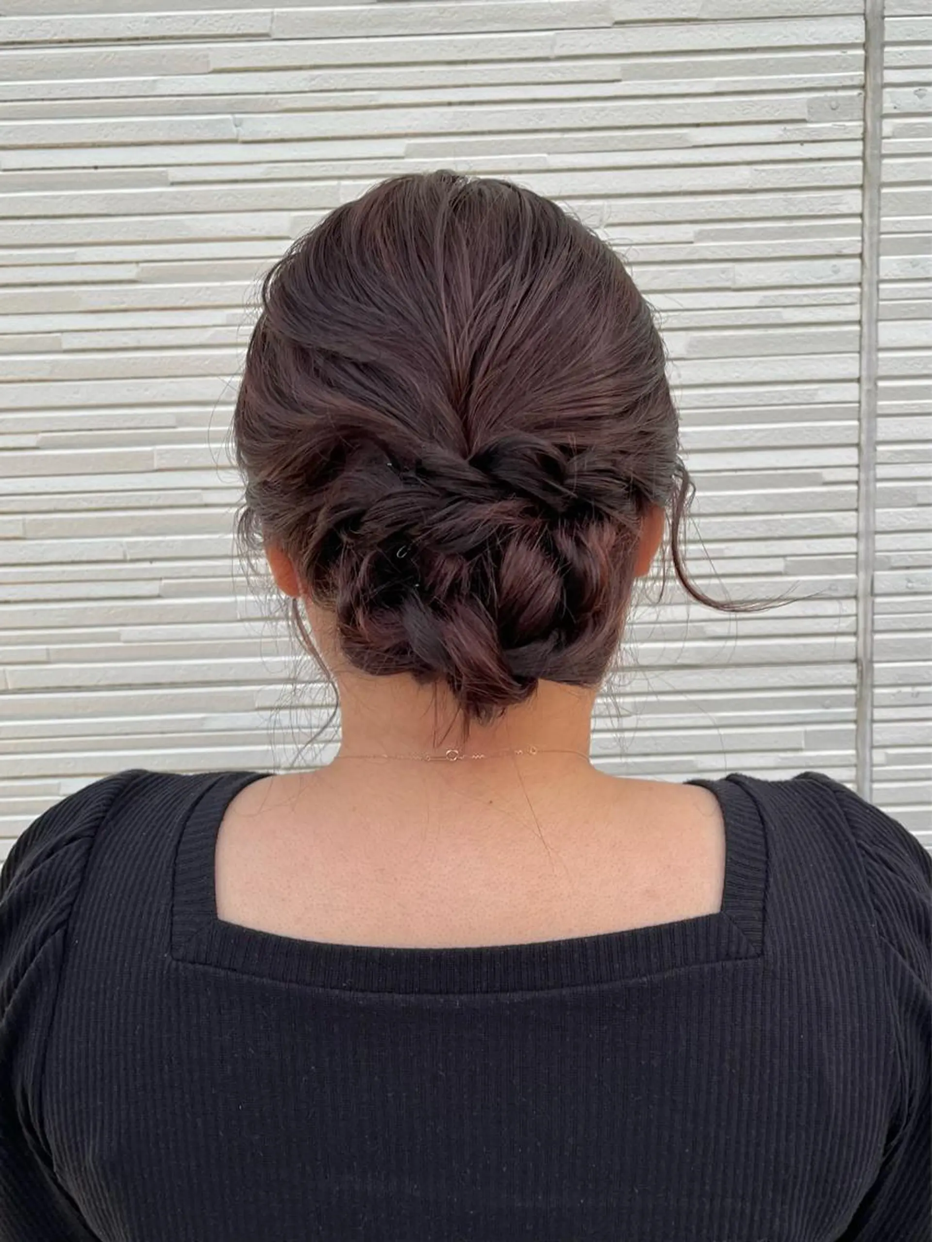 セミロング カラー ヘアアレンジ ブラウンカラー ピンクカラー ピンクブラウン 栗林 姫花のヘアスタイル
