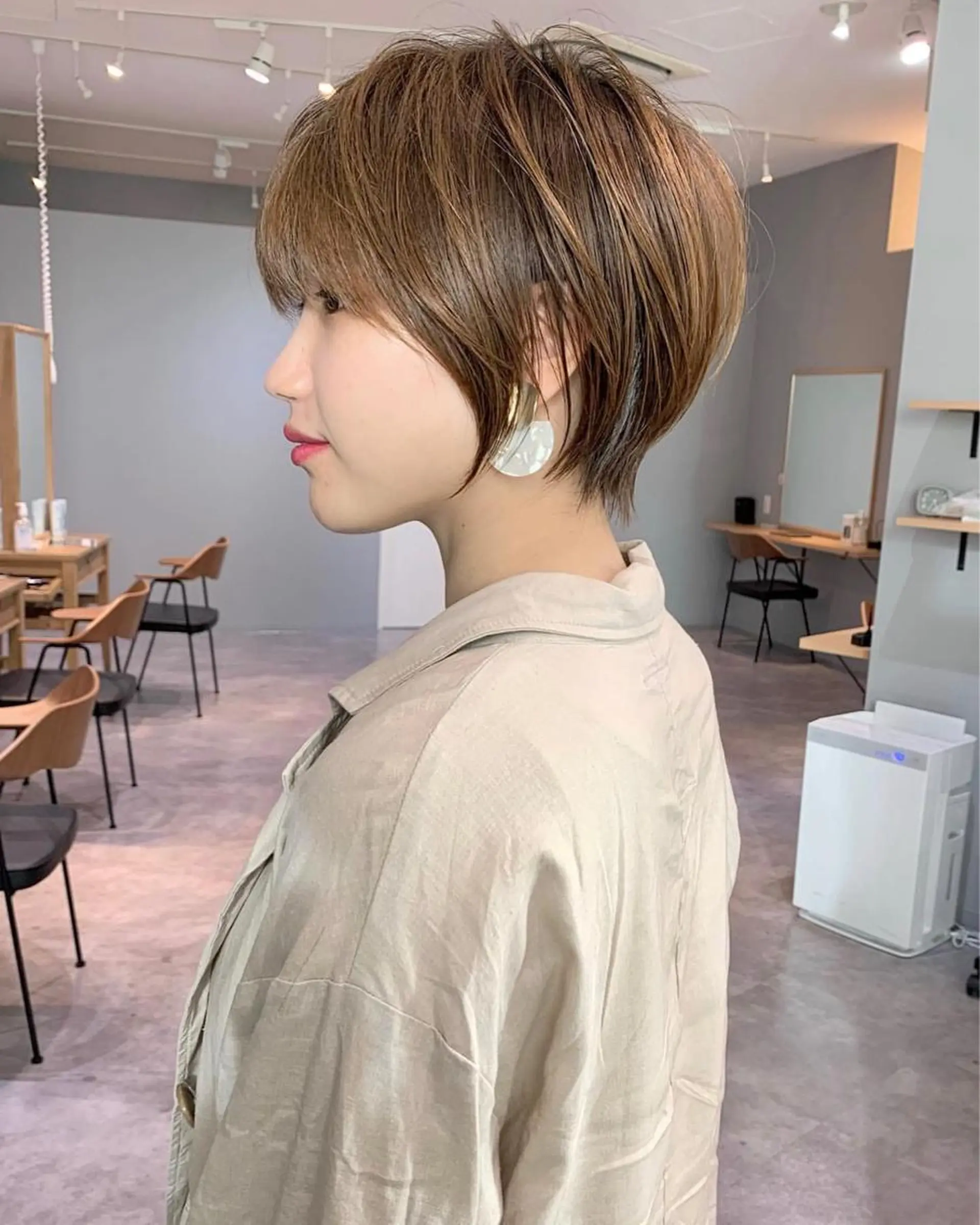 ショート 波巻きスパイラル 河原崎　基のヘアスタイル