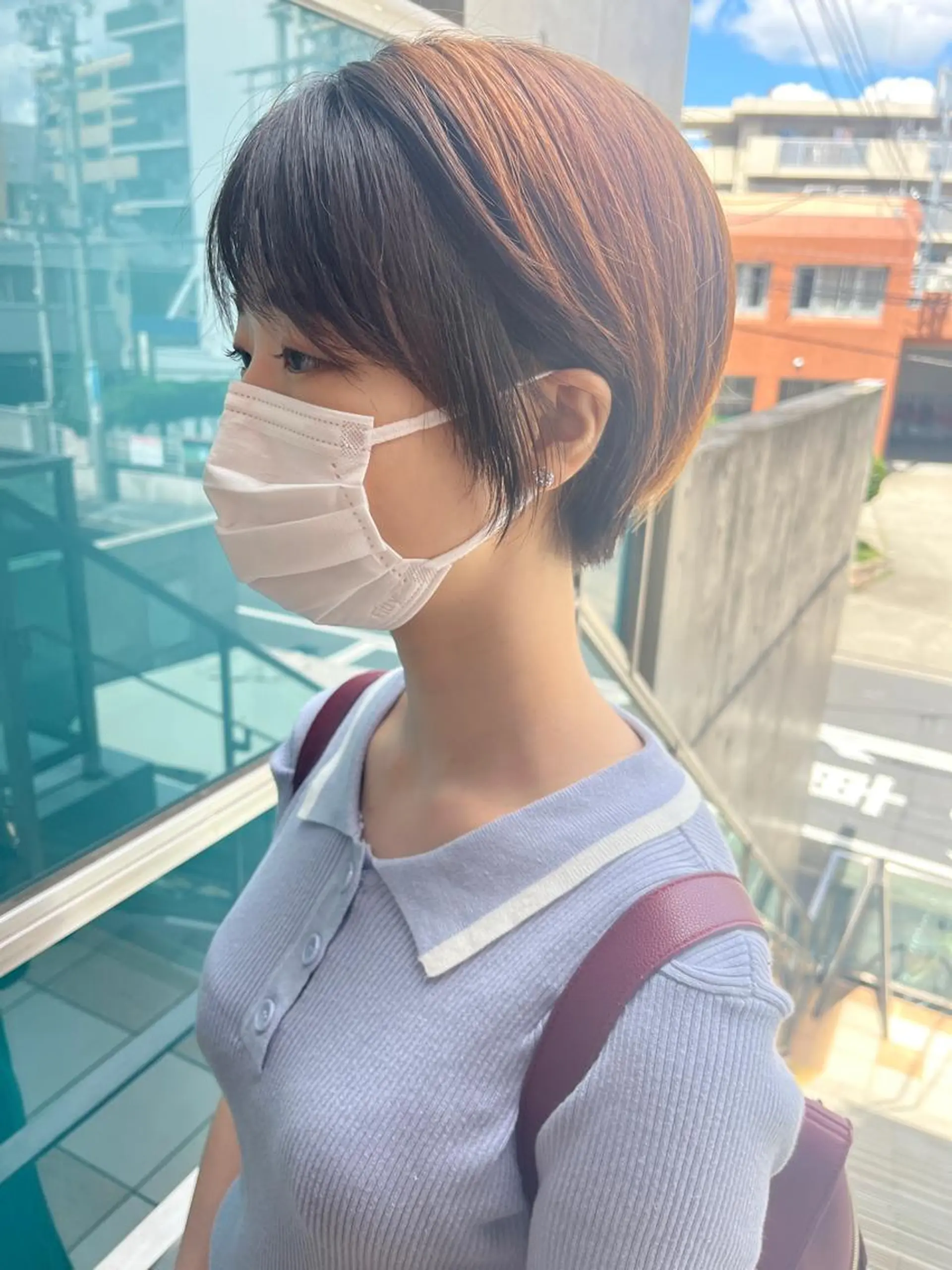 ショート カラー パーマ ヘアアレンジ メンズ キッズ ネイル マツエク・マツパ アイブロウ メンズパーマ ブラウンカラー ケアカラー 透明感カラー ピンクカラー 久木原 ゆりのヘアスタイル