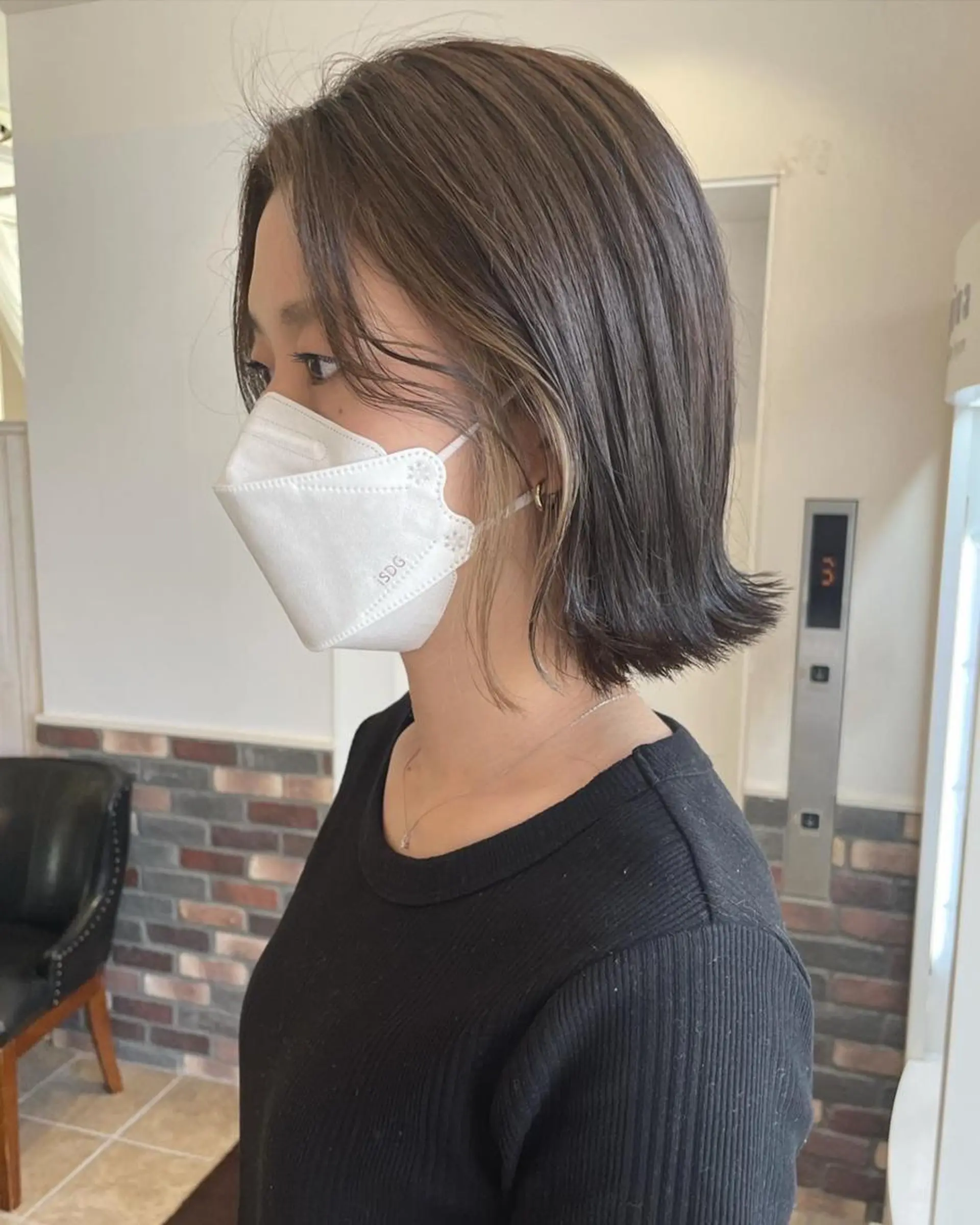 ミディアム カラー ボブ🍊暖色カラー 浅草【Bob美容師】のヘアスタイル