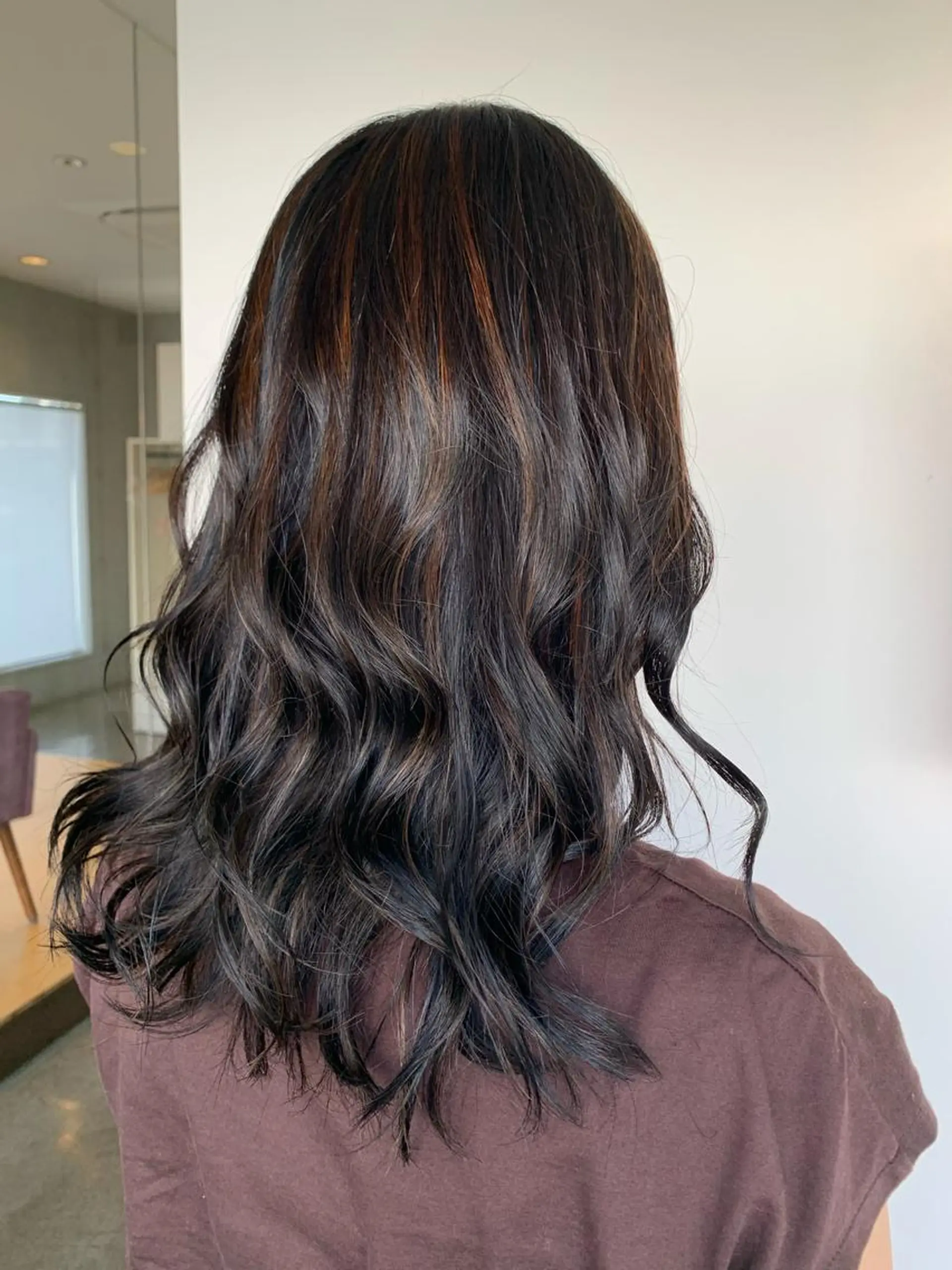 ミディアム ハイライト おせ ちさとのヘアスタイル