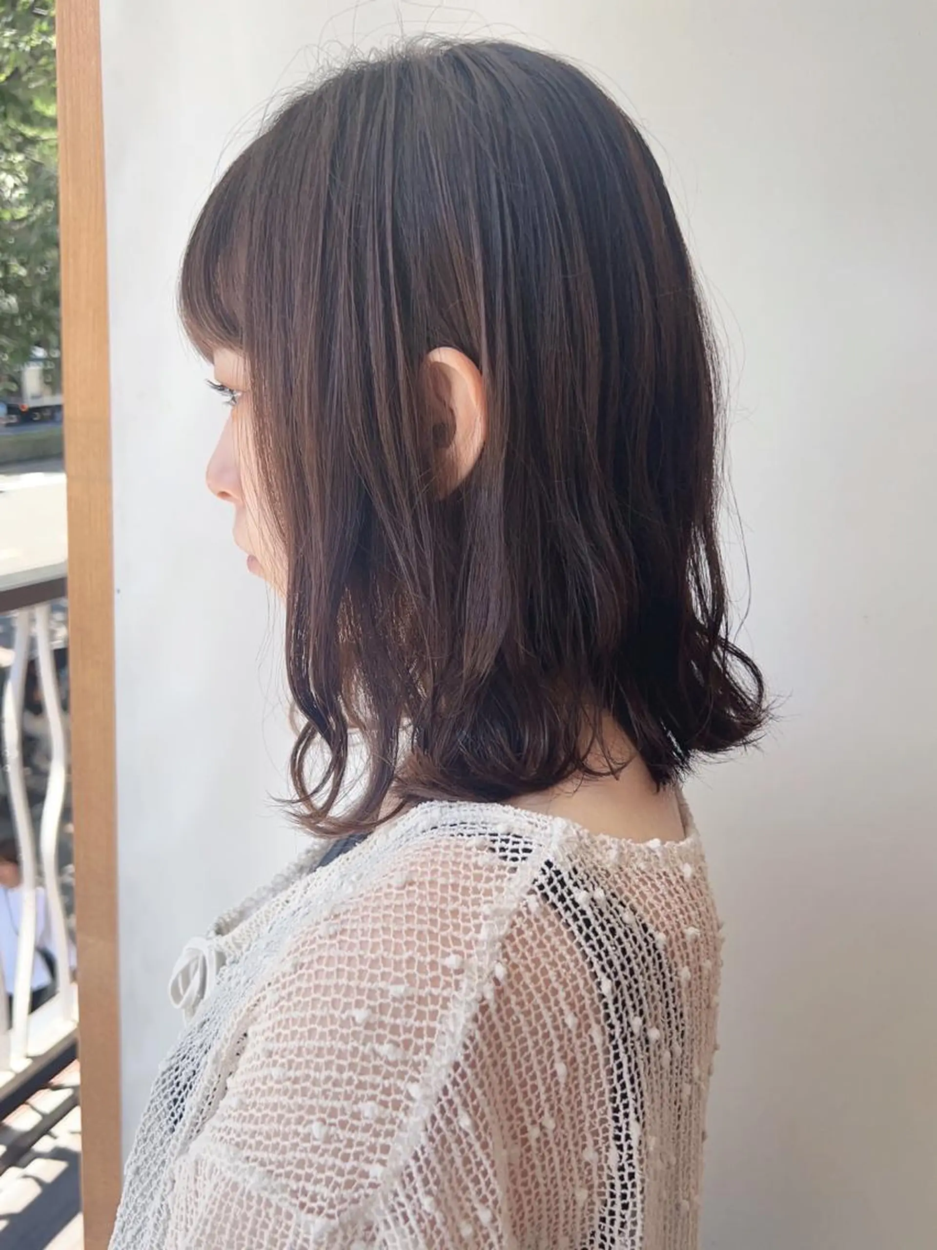 ミディアム morio from london所属・松岡彩華 ボブ /グレージュのヘアスタイル