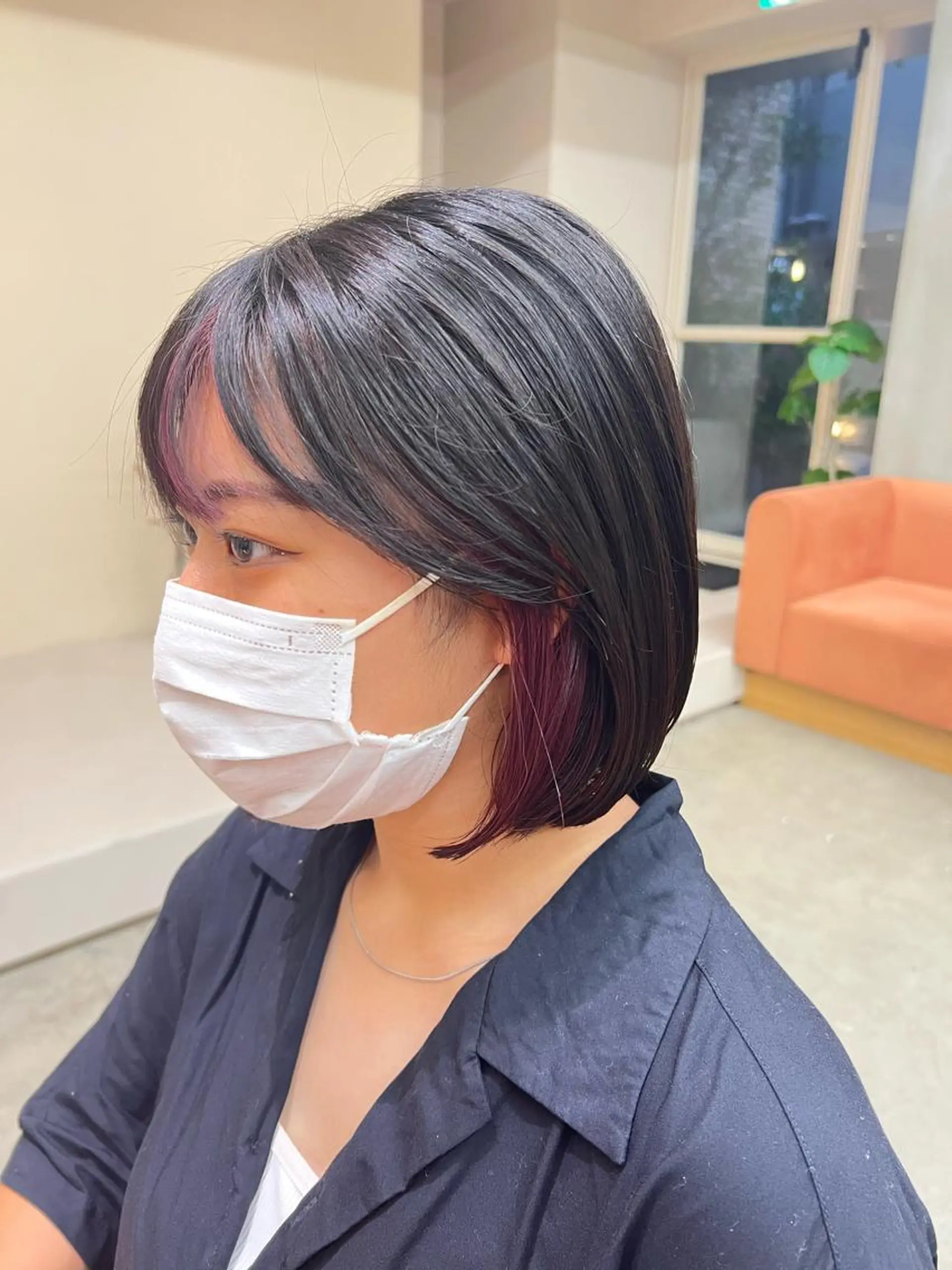 ショート カラー インナーカラー ピンクカラー バイオレットカラー カット kento レイヤーカットのヘアスタイル