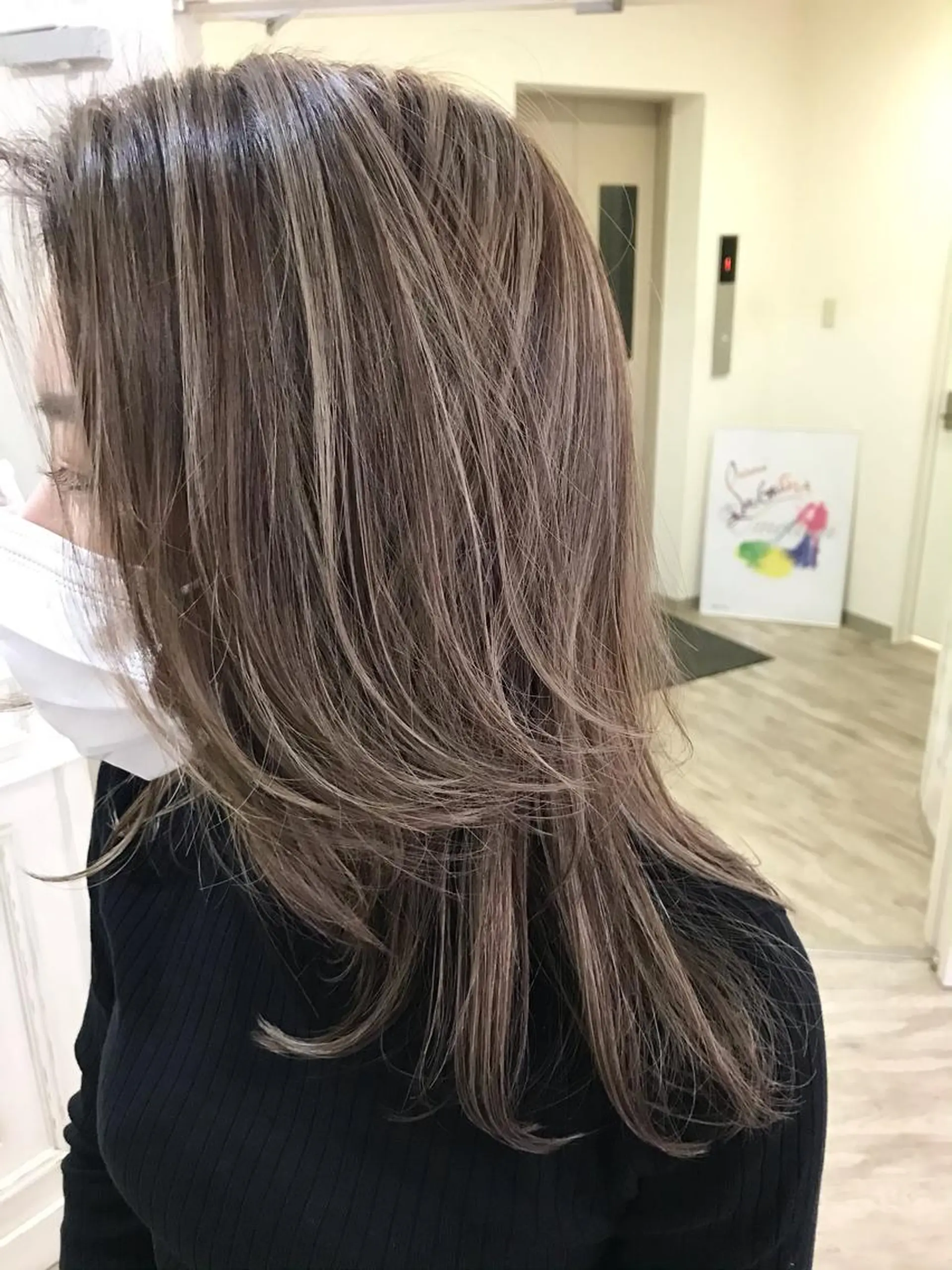 ミディアム カラー 前髪カット無料🎉 髪質改善✨影山湧市のヘアスタイル