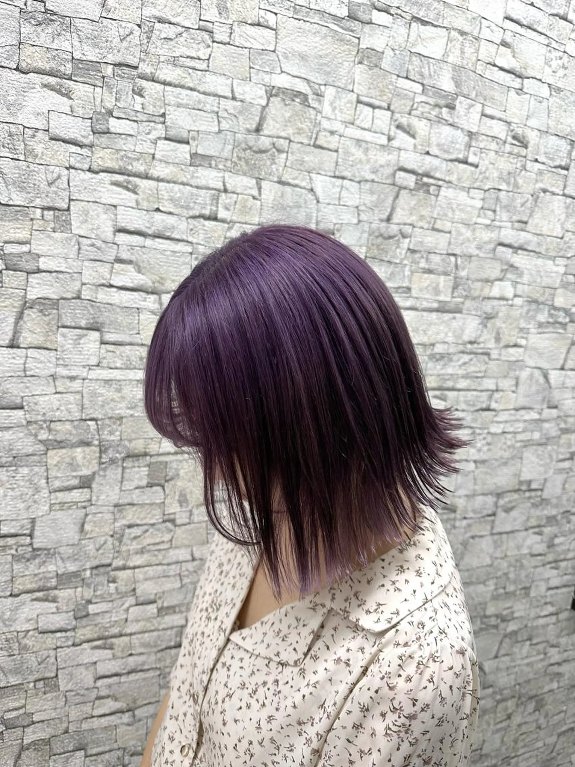 ショート カラー パープルカラー ヘアカラー トリートメント RAIA💎ケア ブリーチ＆パーマ💎のヘアスタイル