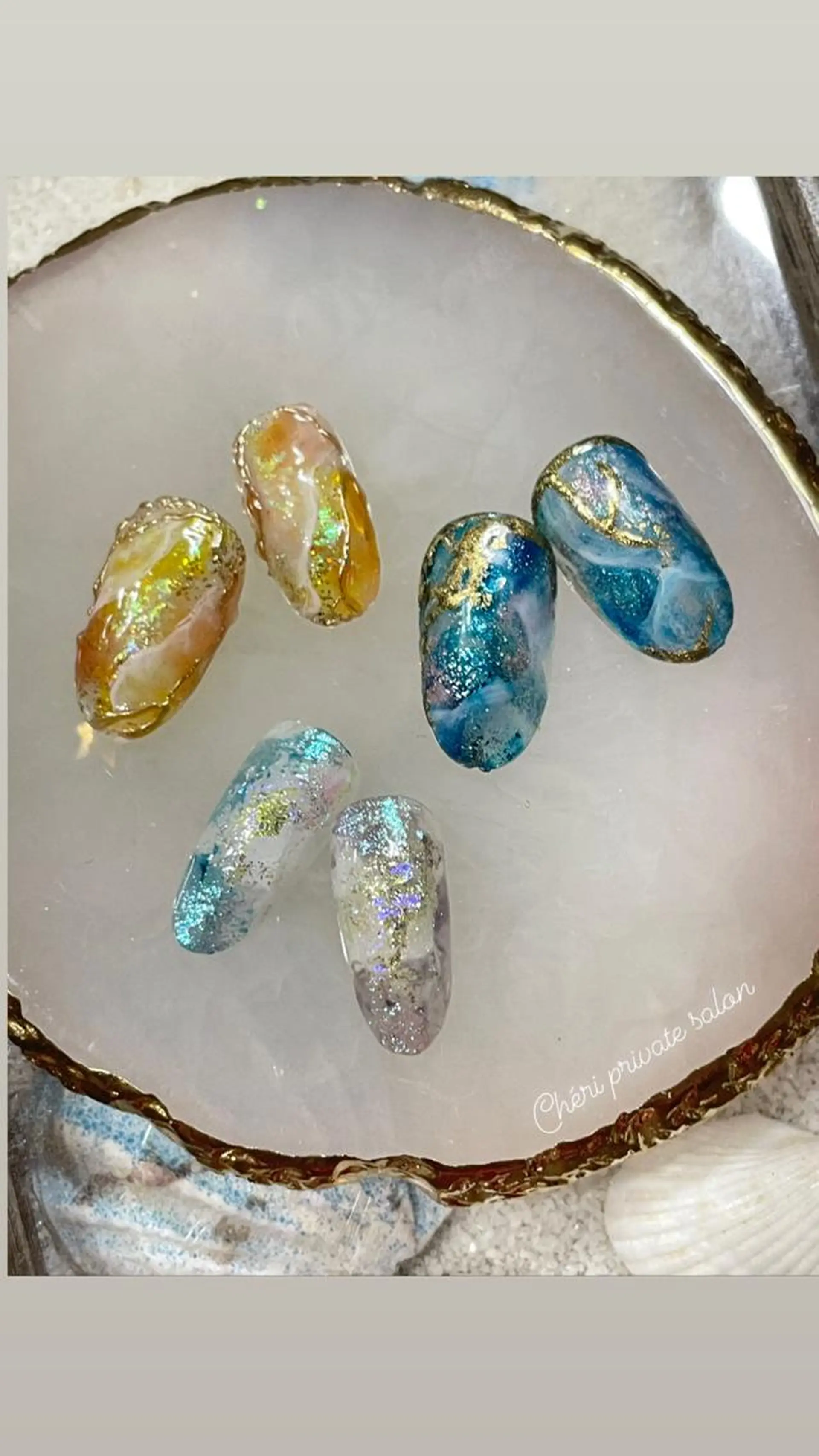 カラー ネイル クリアネイル キラキラネイル Chérinail 爪のお手入れのネイルデザイン