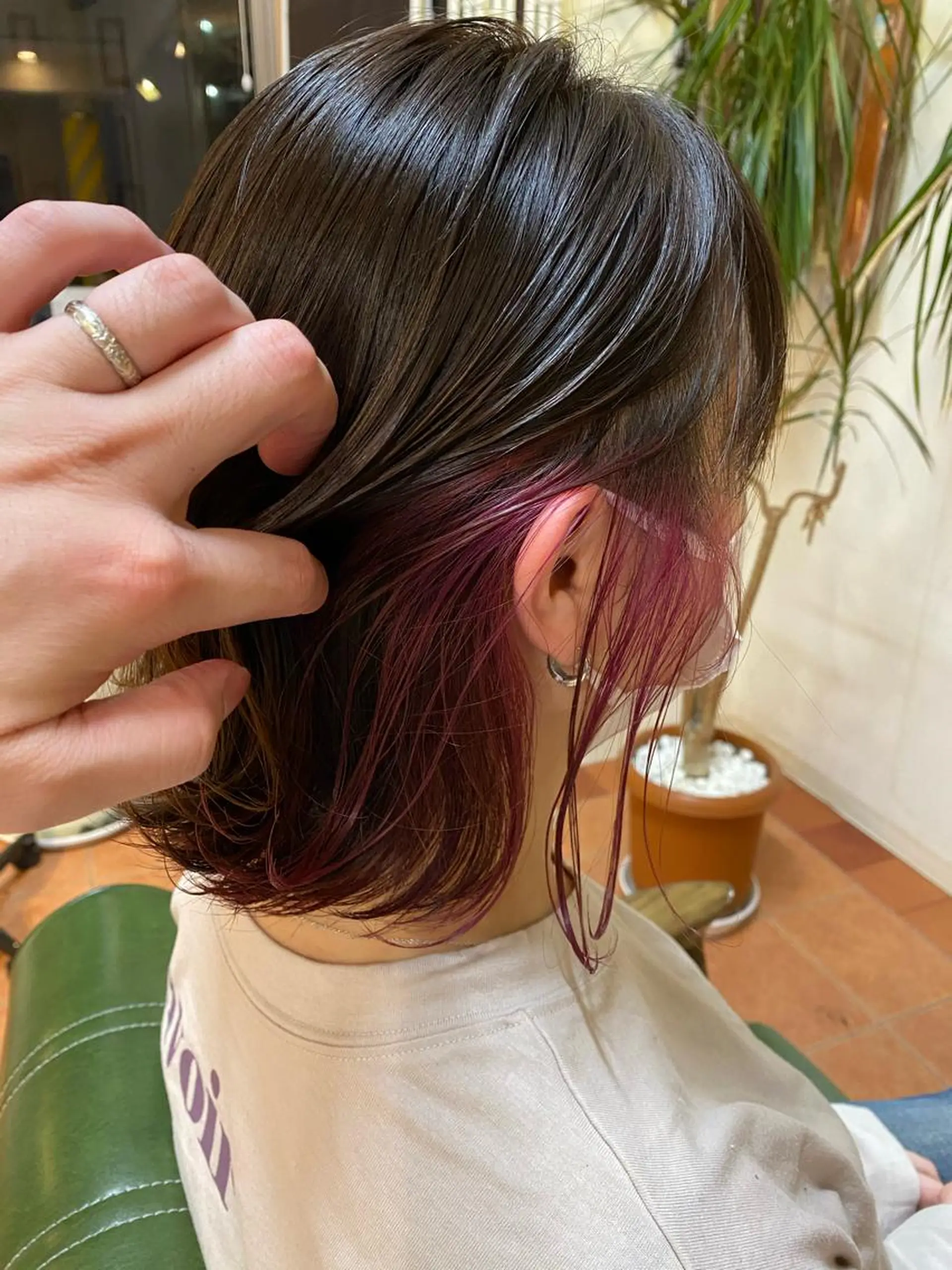 ミディアム カラー ヘアカラー トリートメント 石井 佑樹のヘアスタイル